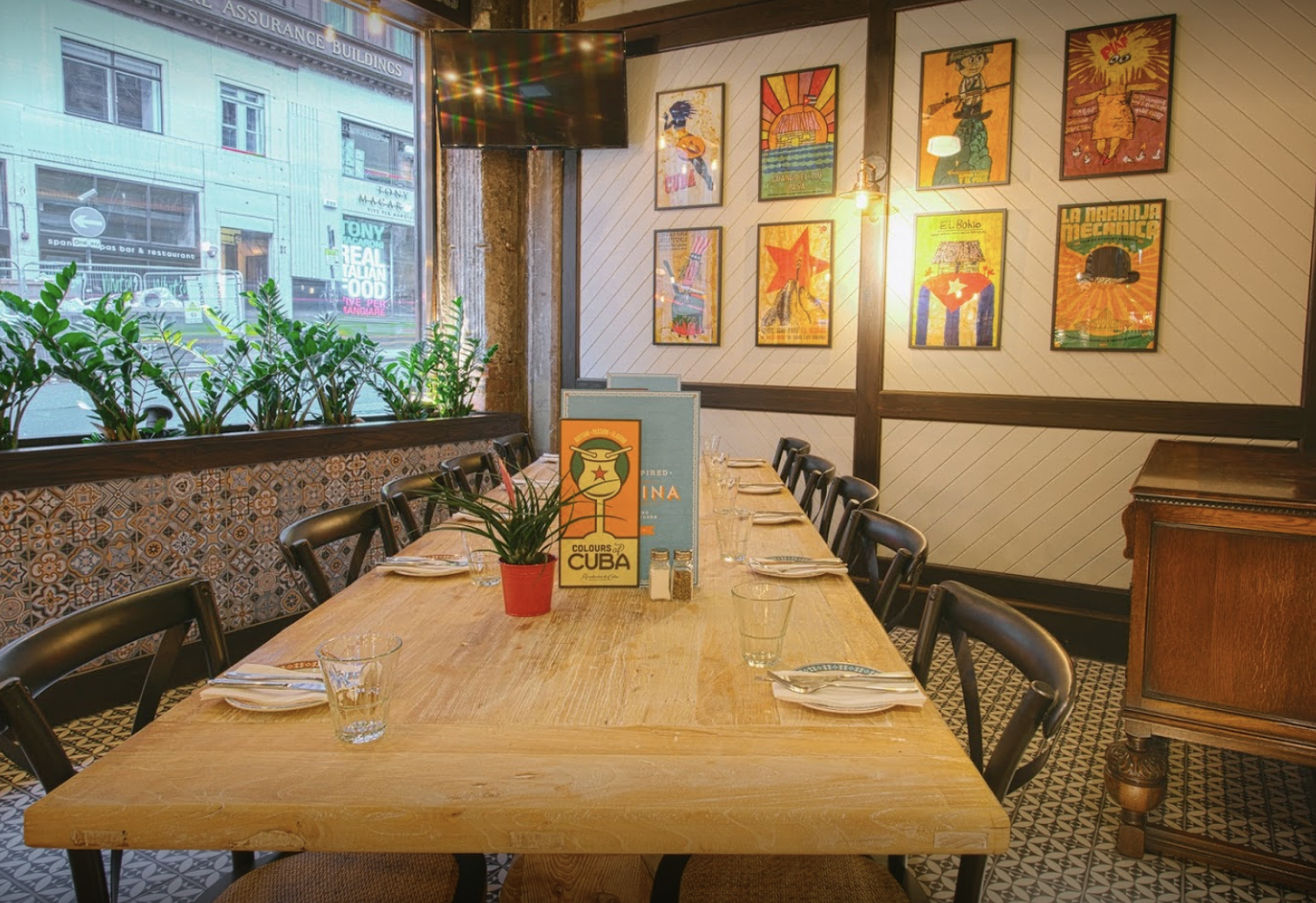 Exclusive dining space in Revolucion de Cuba Glasgow for events and meetings.