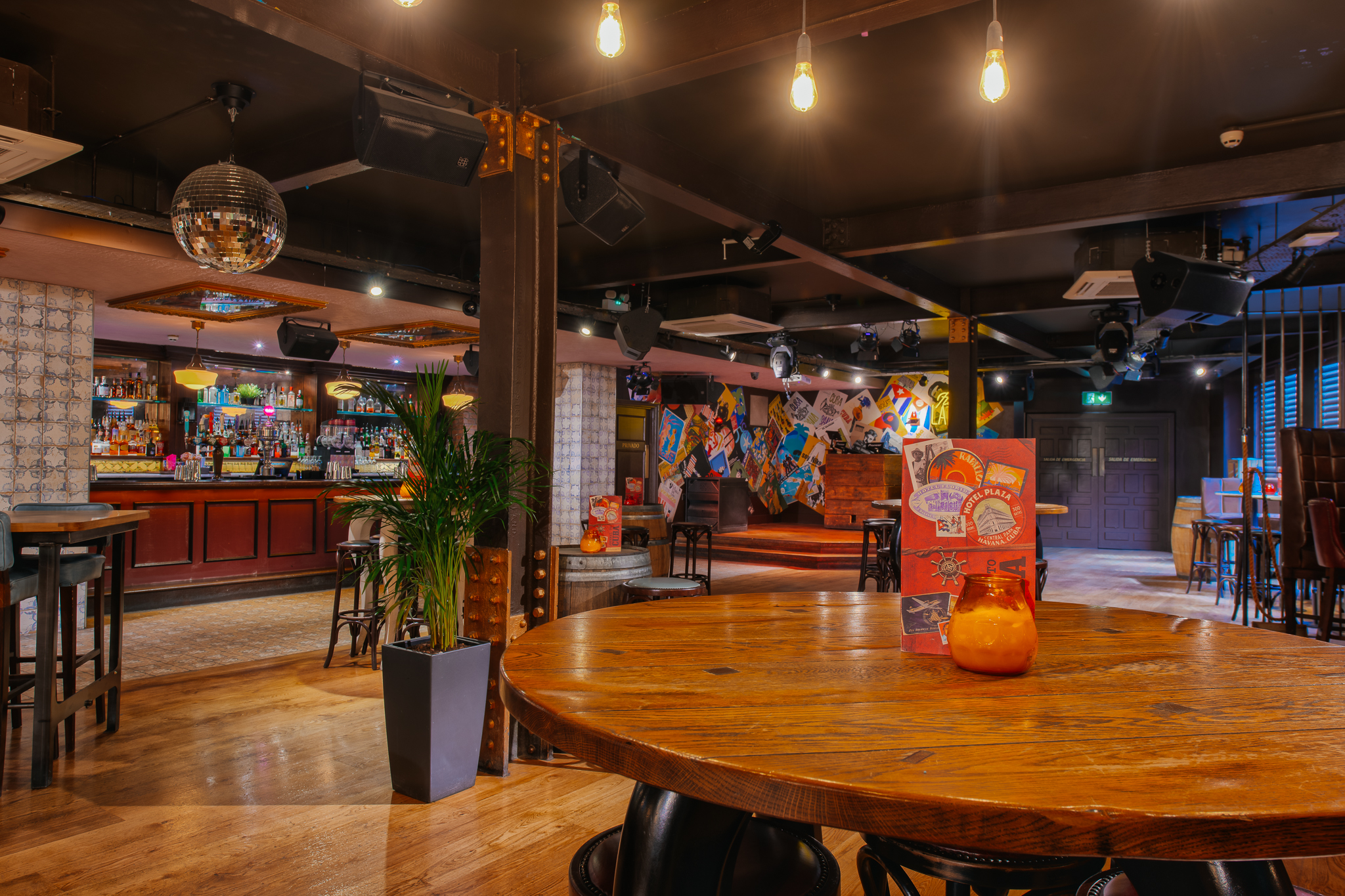 Bacardi Bar at Revolucion de Cuba Leeds, vibrant event space for gatherings and meetings.