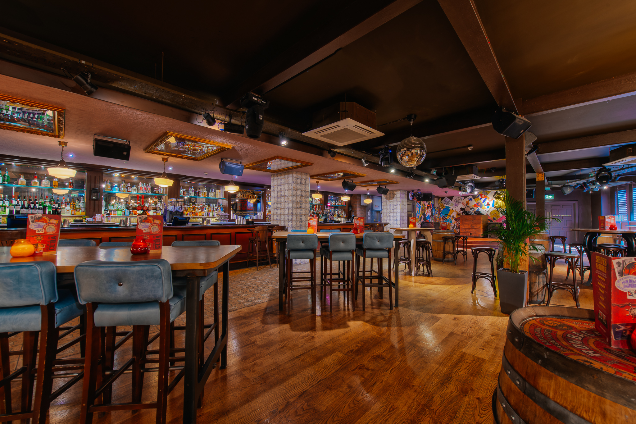 Bacardi Bar at Revolucion de Cuba Leeds, modern event space for parties and networking.