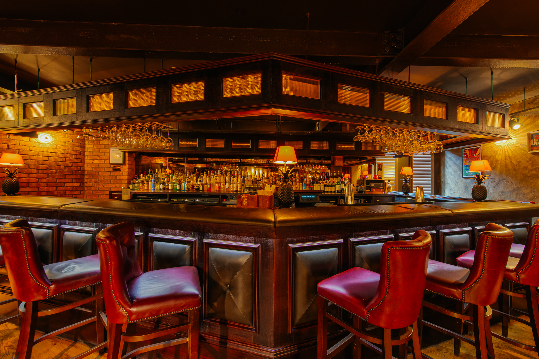 Stylish Havana Bar in Leeds with warm lighting, ideal for networking events.