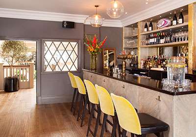 Stylish bar at Trafalgar Arms, ideal for networking events and informal meetings.