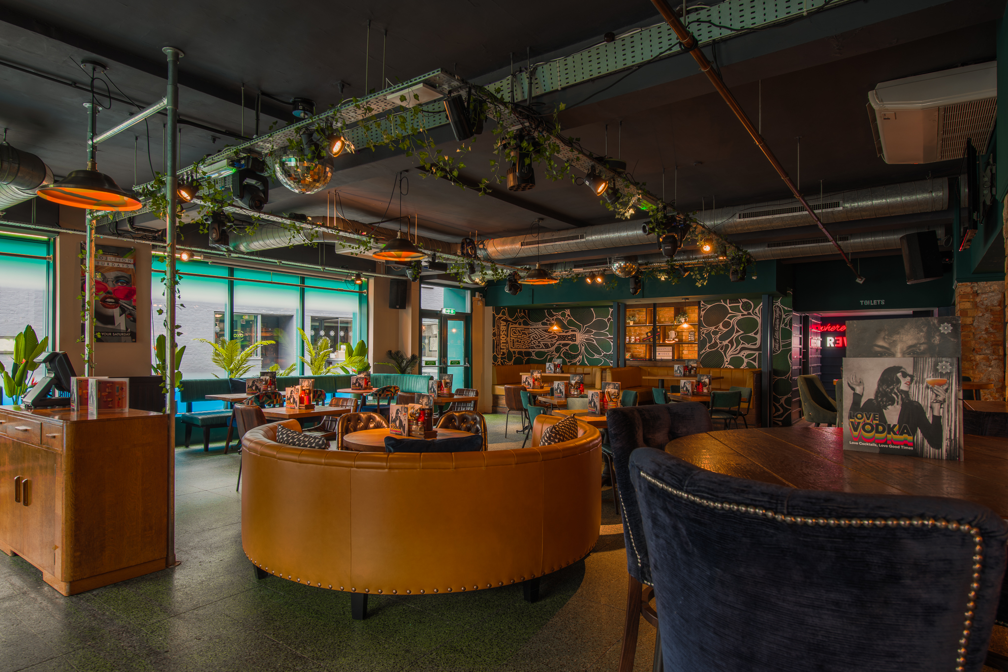 Modern event space in Revolution Southampton, perfect for networking and social functions.