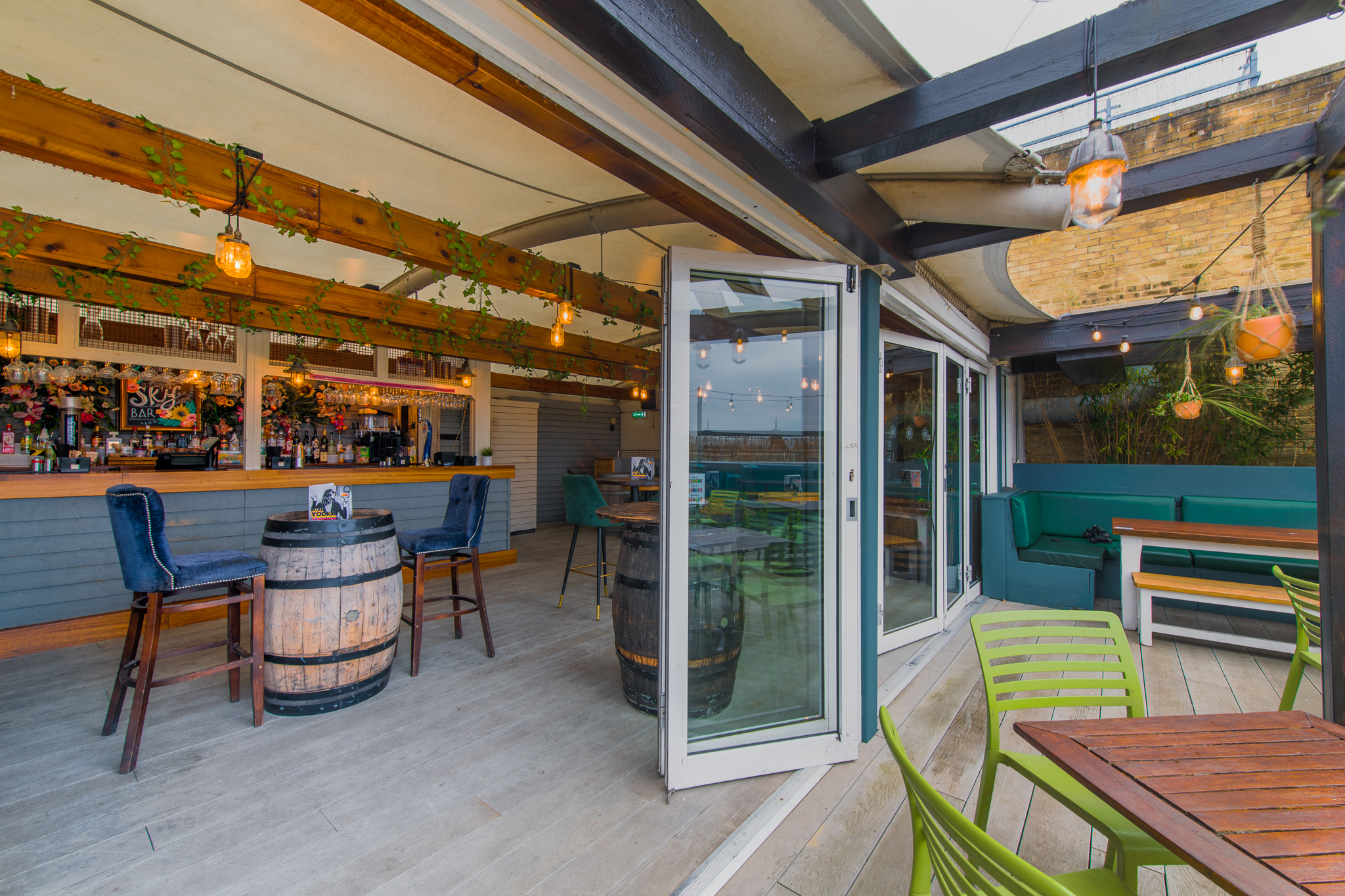 Sky Bar Revolution Southampton, stylish venue with warm lighting for casual events and networking.