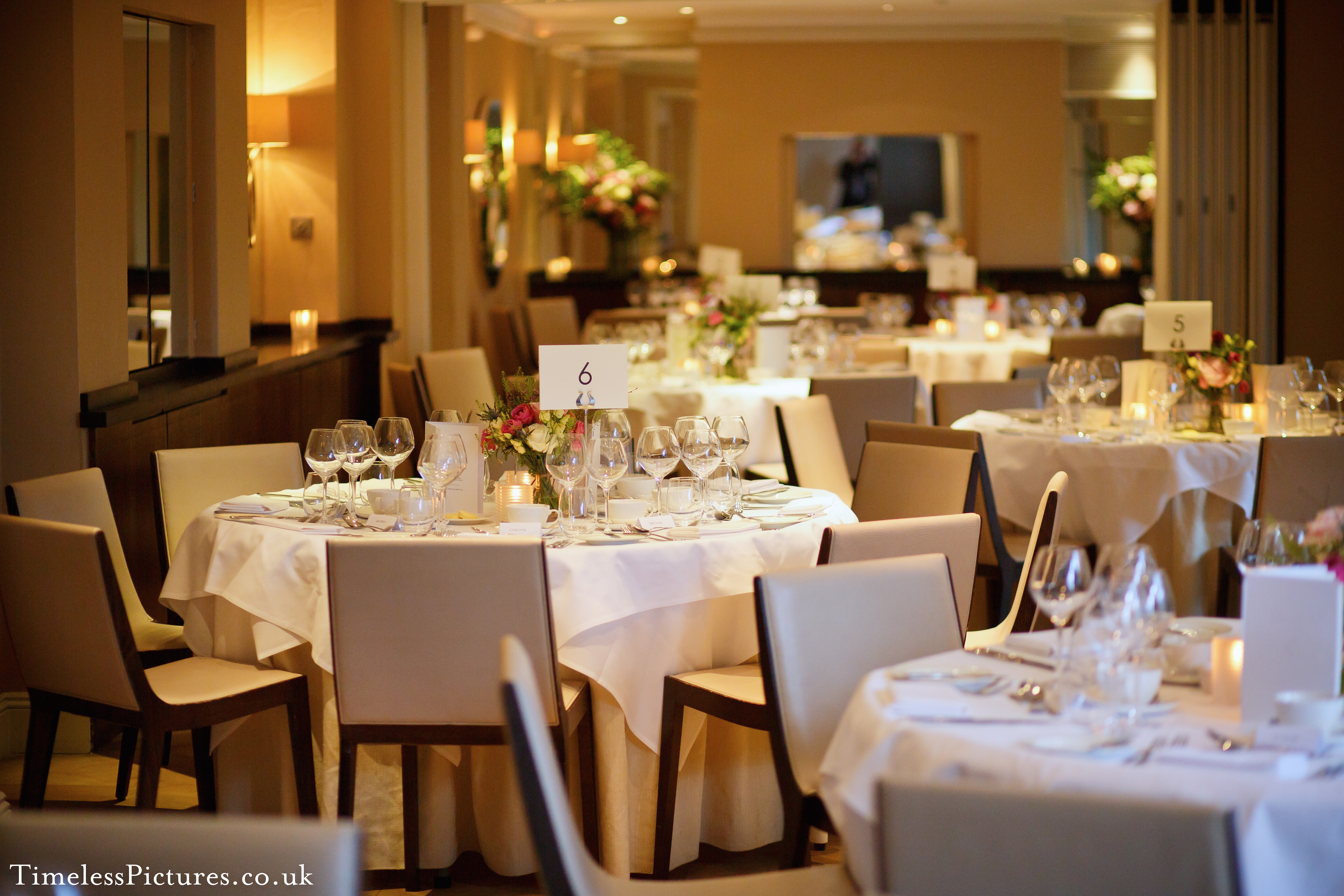 Elegant dining setup in Garden Room 1, perfect for corporate dinners and celebrations.