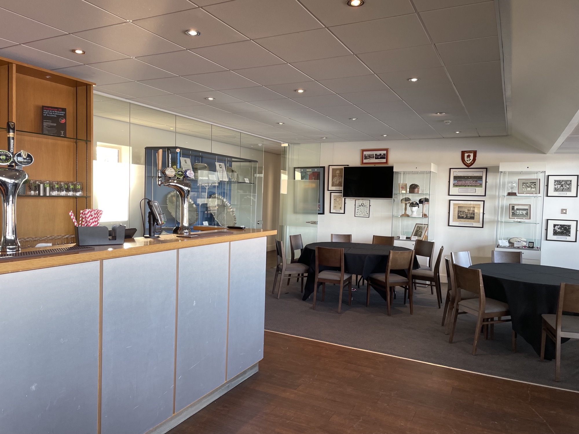 Trustees Lounge at Twickenham Stoop: modern event space for networking and gatherings.