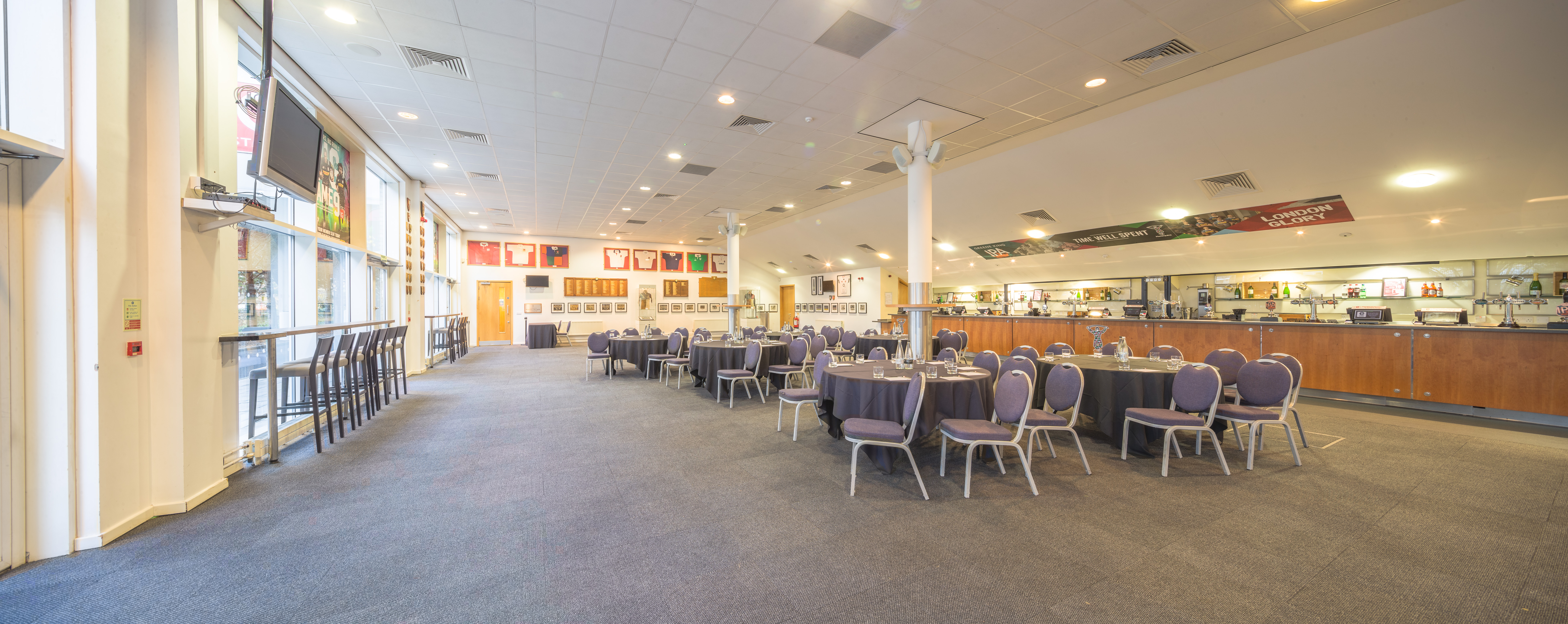 The Honours Bar at Twickenham Stoop, elegant event space for formal gatherings.