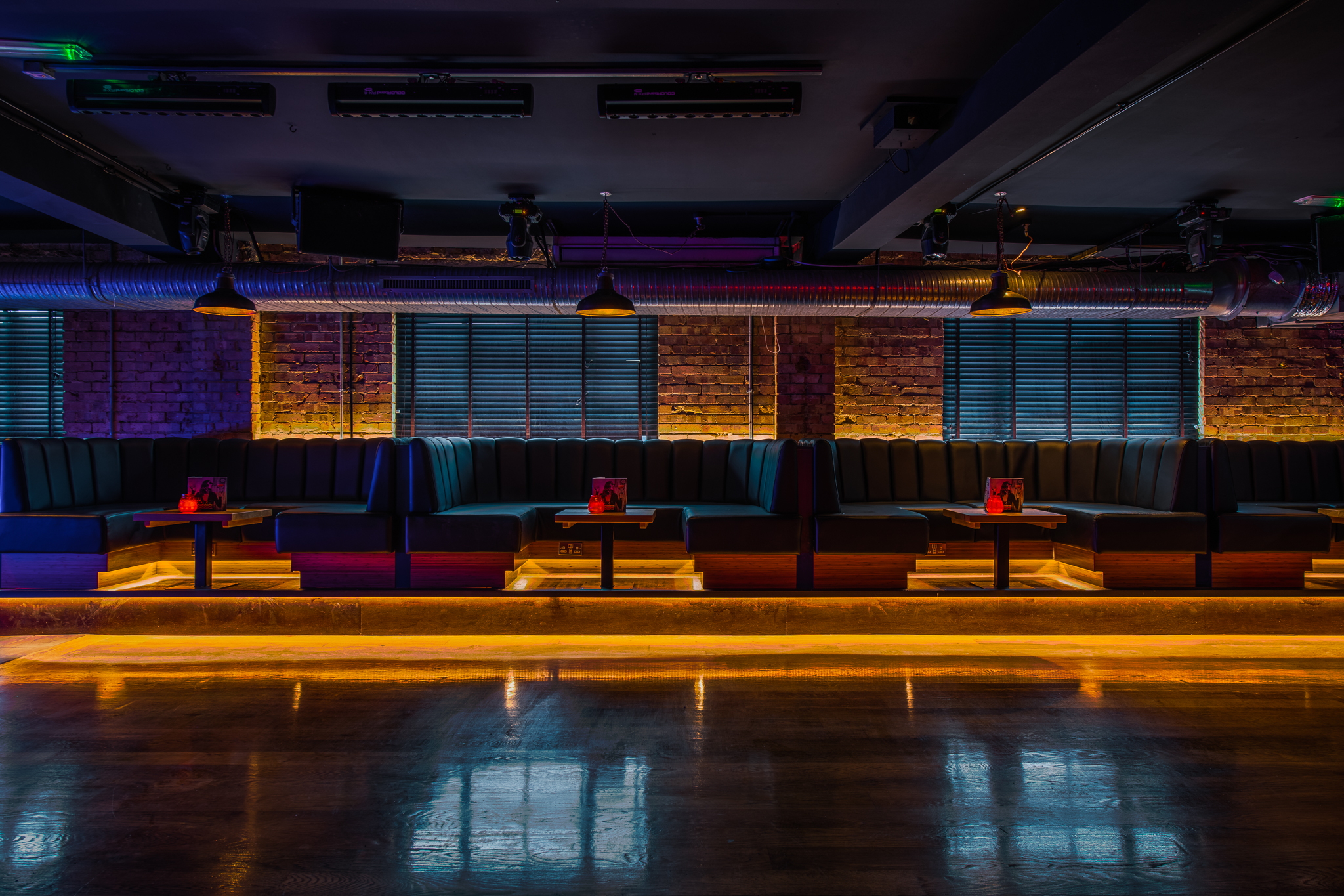 Stylish event space in Revolution Southampton with modern seating and ambient lighting.