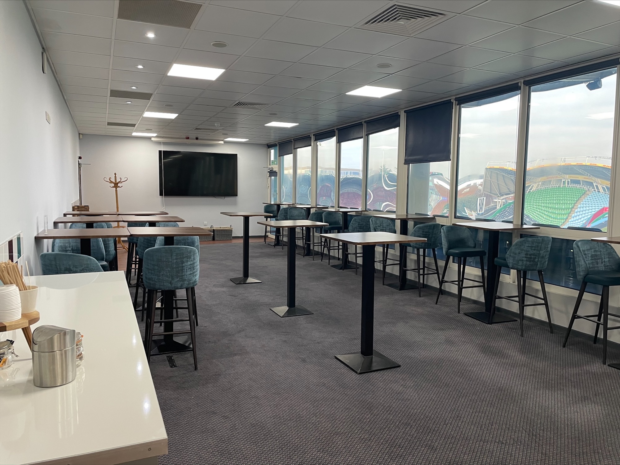 Modern event space at 1866 Lounge, Twickenham Stoop, ideal for networking and presentations.