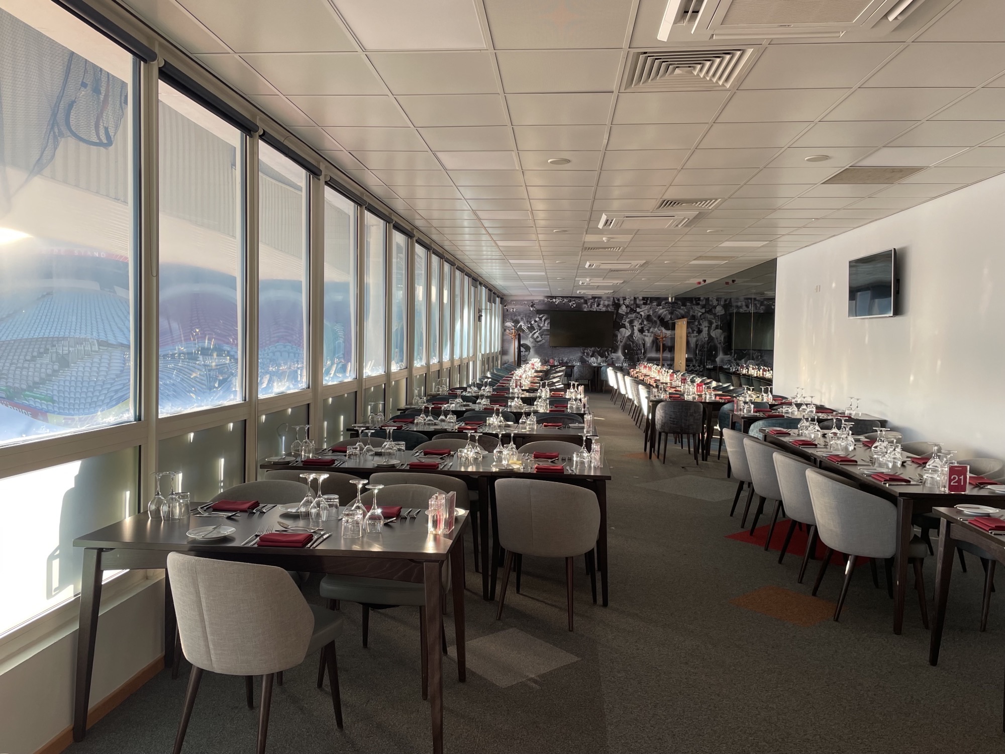 Legends Lounge at Twickenham Stoop: elegant event space for corporate gatherings and receptions.