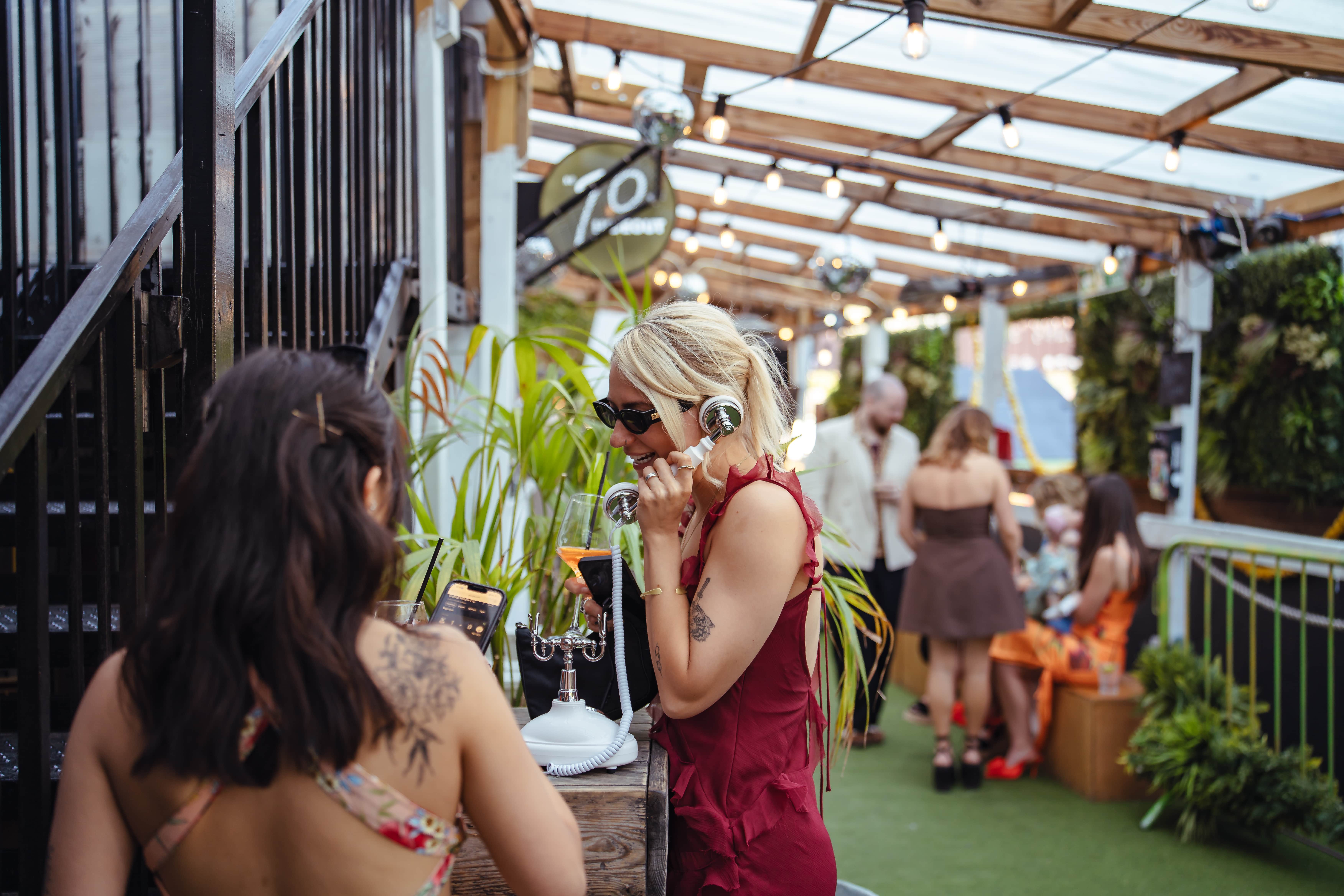 Vibrant outdoor event space at 90 Hideout, perfect for networking and celebrations.