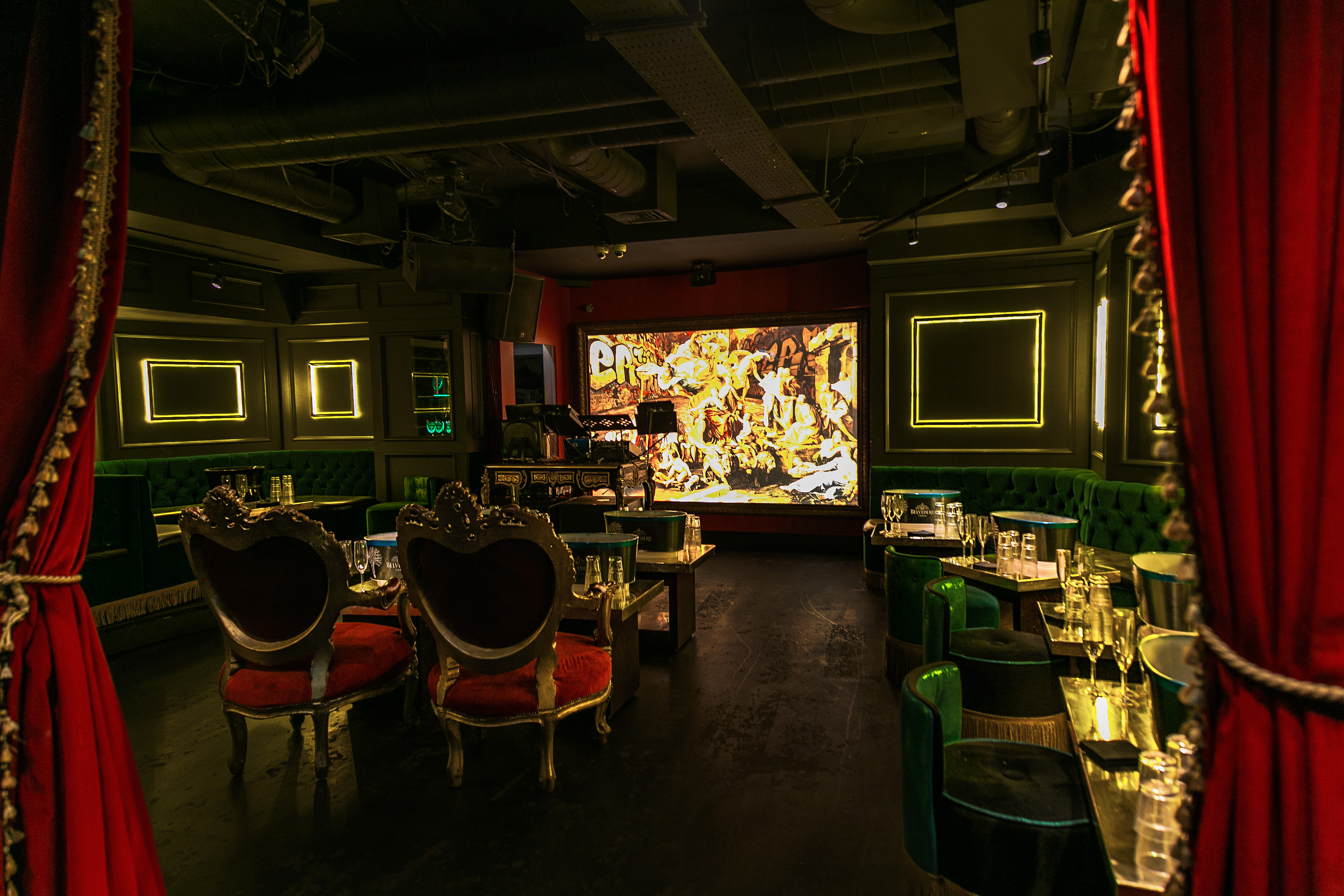 Stylish Green Room at Maddox Club Mayfair, perfect for upscale events and gatherings.