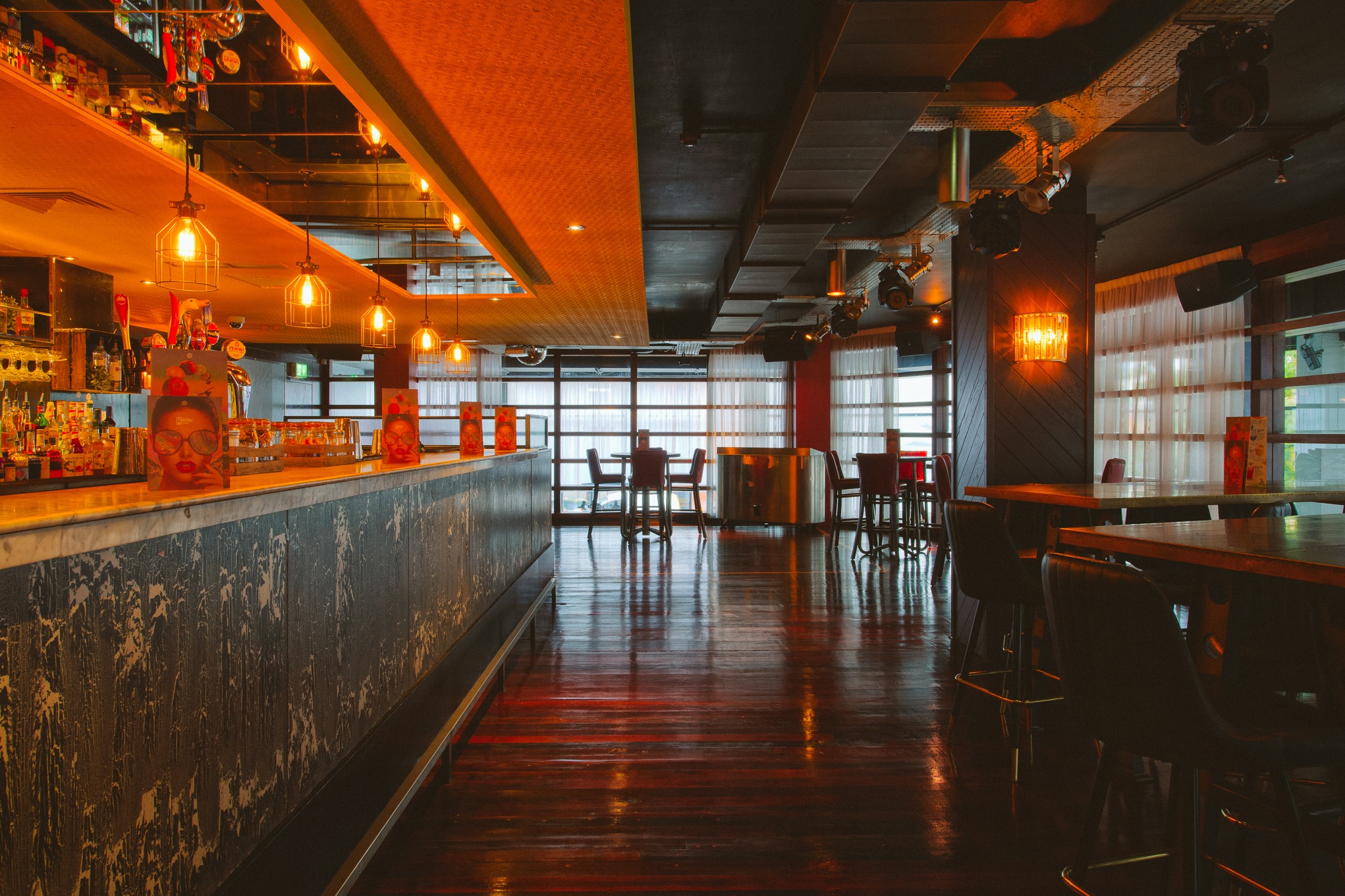 Sky Bar in Revolution Sheffield, modern venue with warm lighting for cocktail receptions.