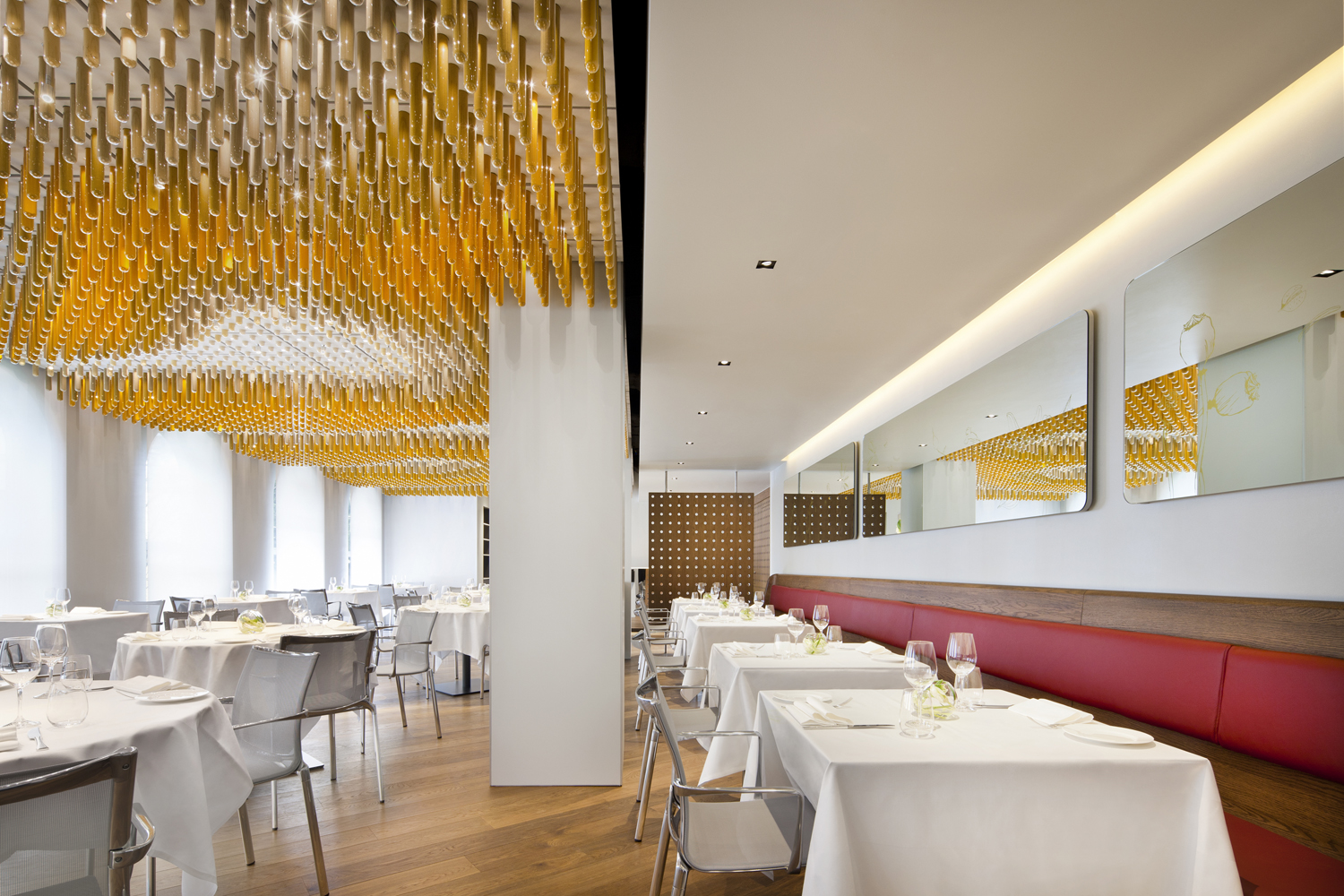 Private dining area at COMO The Halkin with elegant table settings for upscale events.