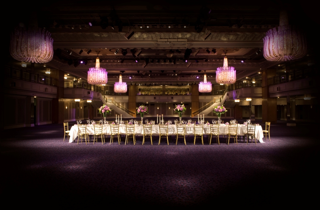 Elegant banquet hall at JW Marriott Grosvenor House, perfect for upscale events and gatherings.