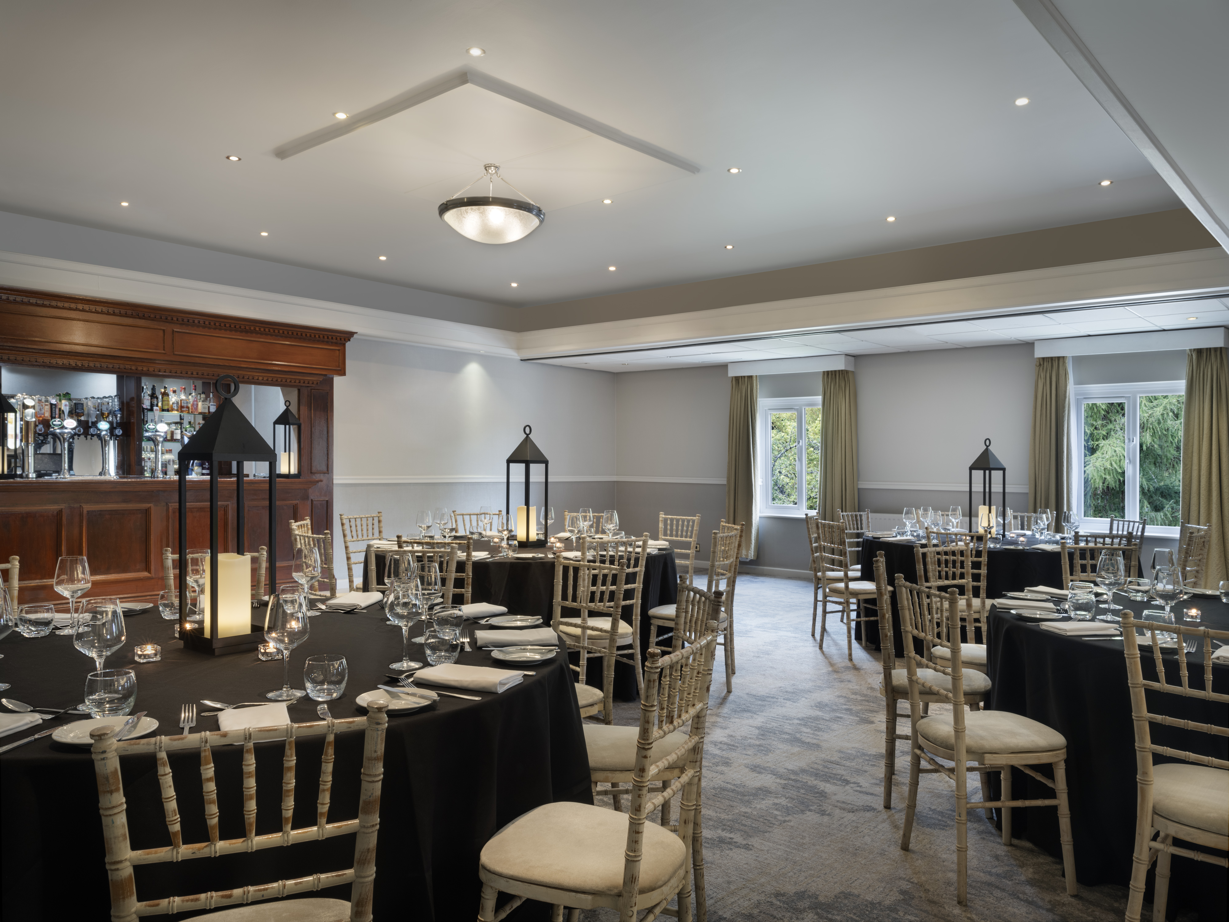 Thurnham Suite at Delta Hotels, elegant dinner setup for corporate events and celebrations.