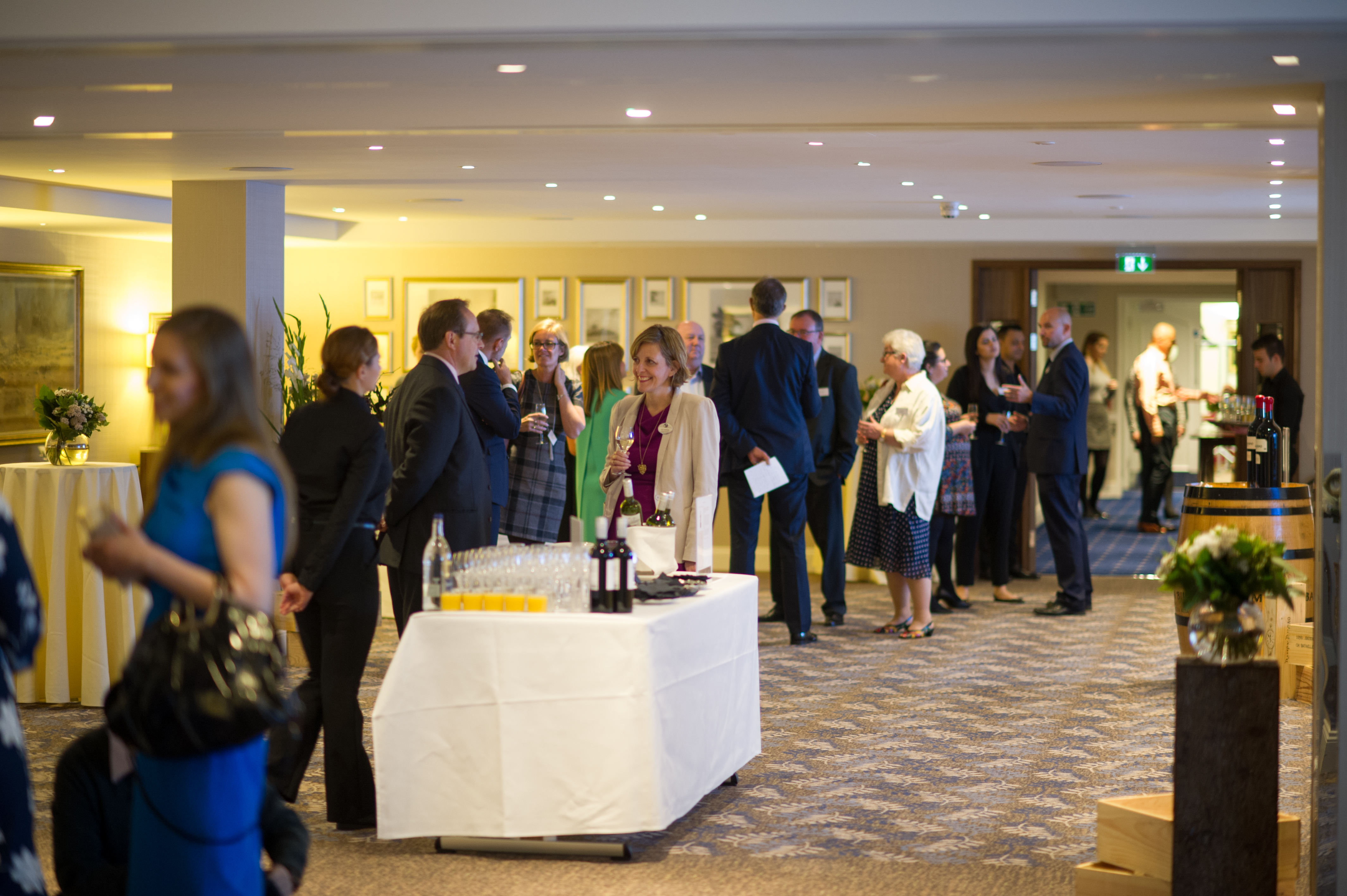 El Alamein Room networking event with elegant decor and inviting atmosphere.