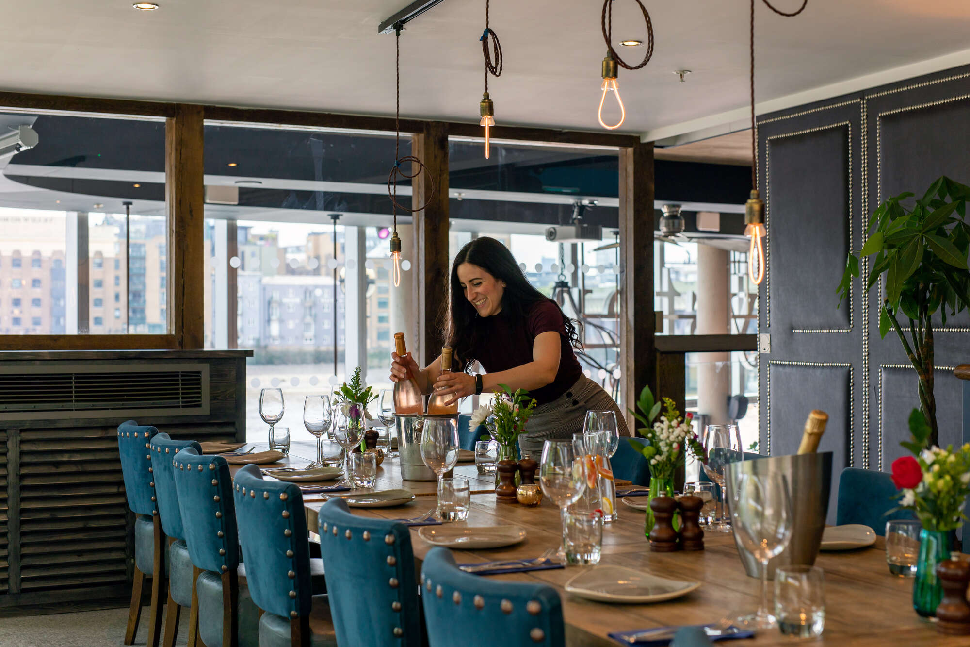 Elegant dining table at The Captain's Table, ideal for corporate events and gatherings.