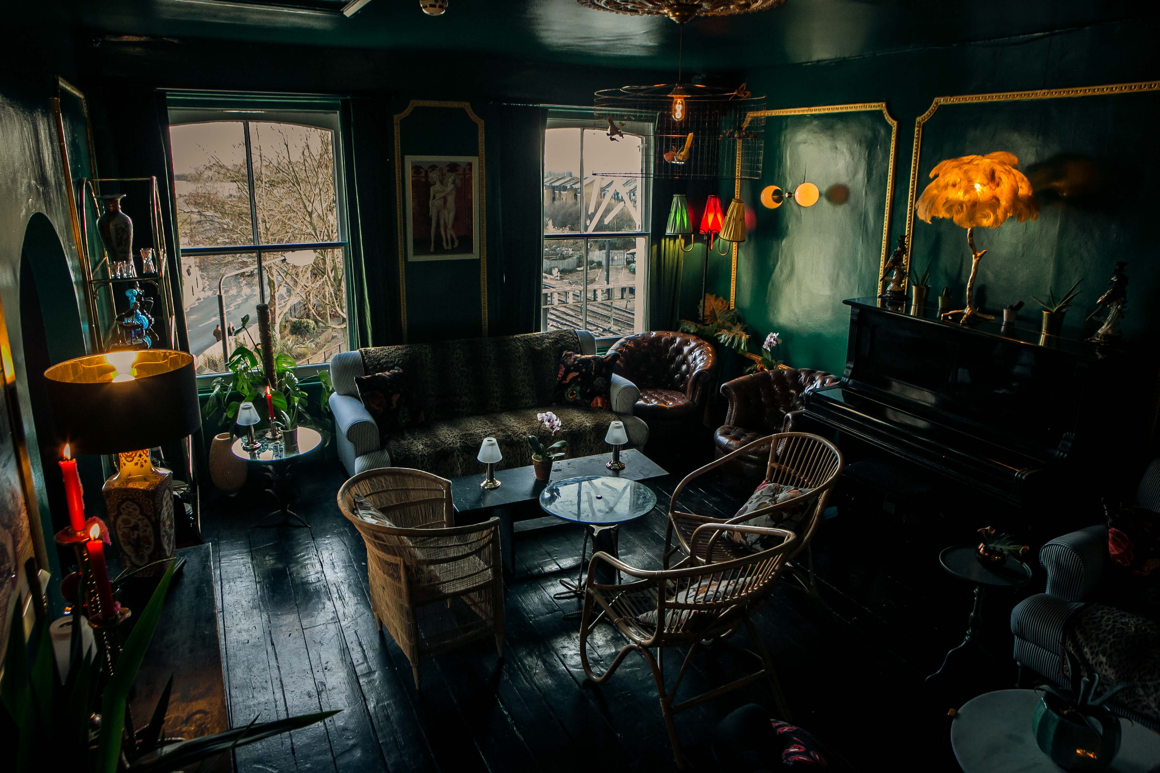 Cozy Tequila and Mezcal Parlour lounge, ideal for intimate meetings and small events.