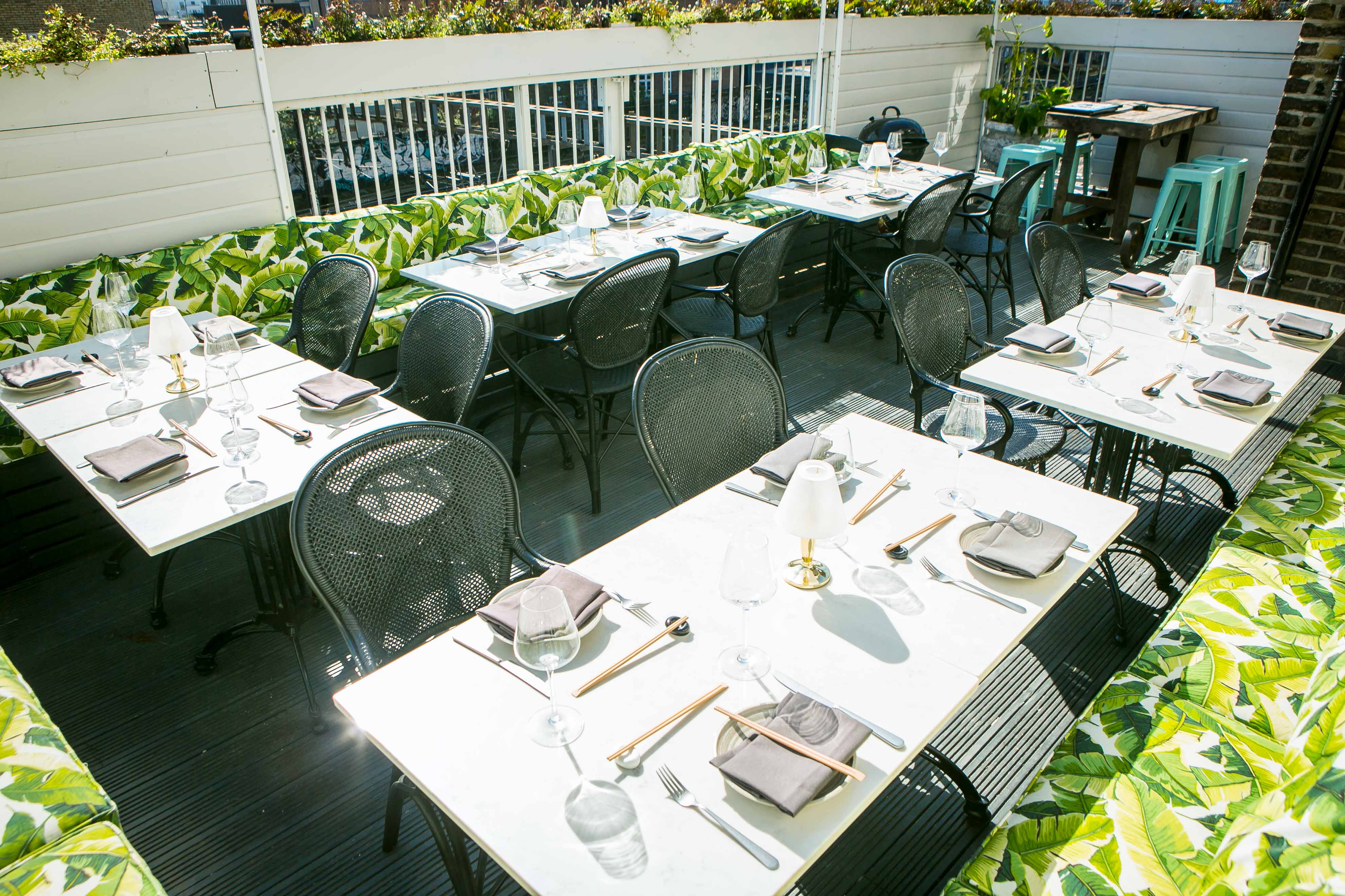 Stylish outdoor dining at Al Fresco Terrace, perfect for events and gatherings.