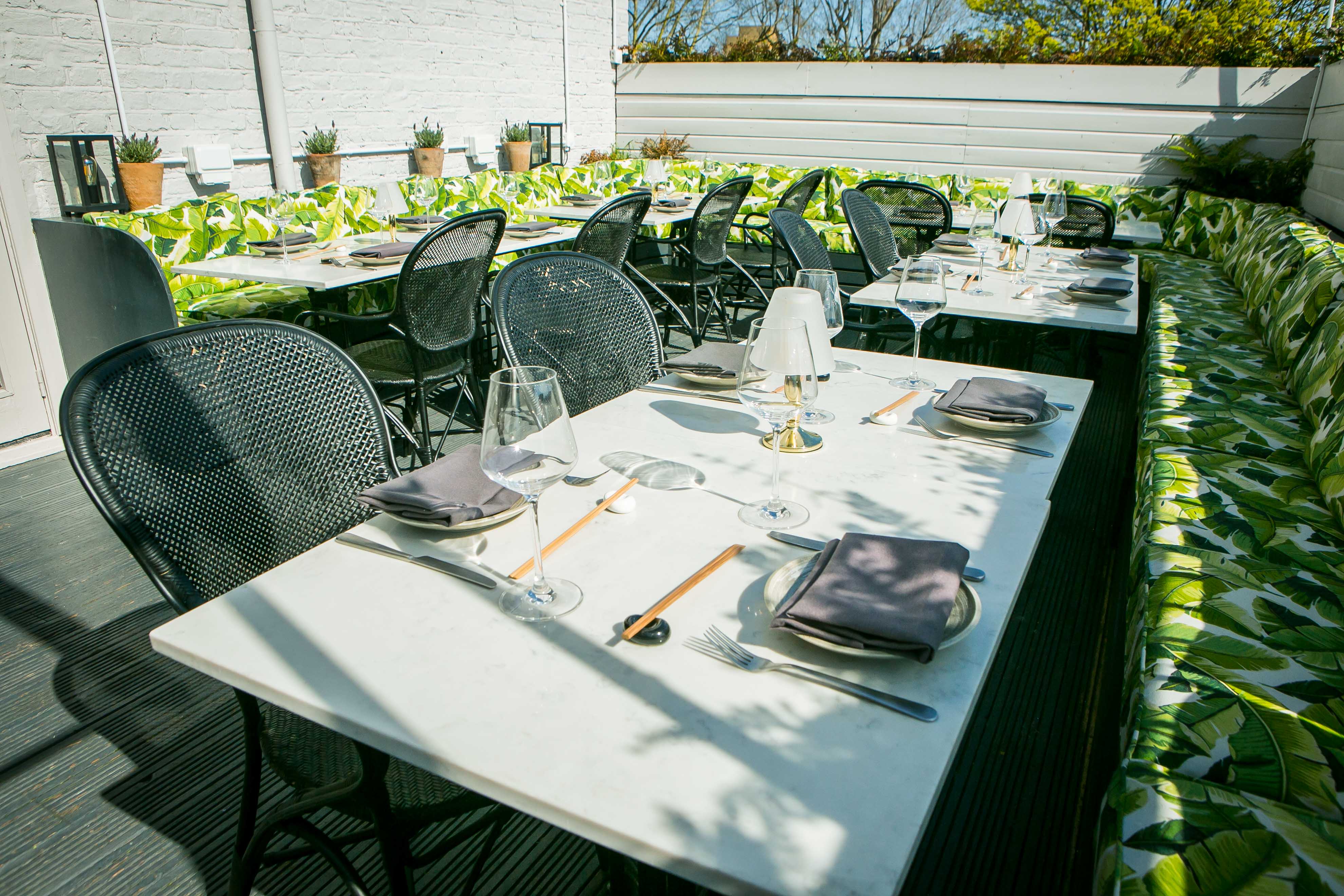 Al Fresco Terrace outdoor dining space with stylish seating for events and gatherings.