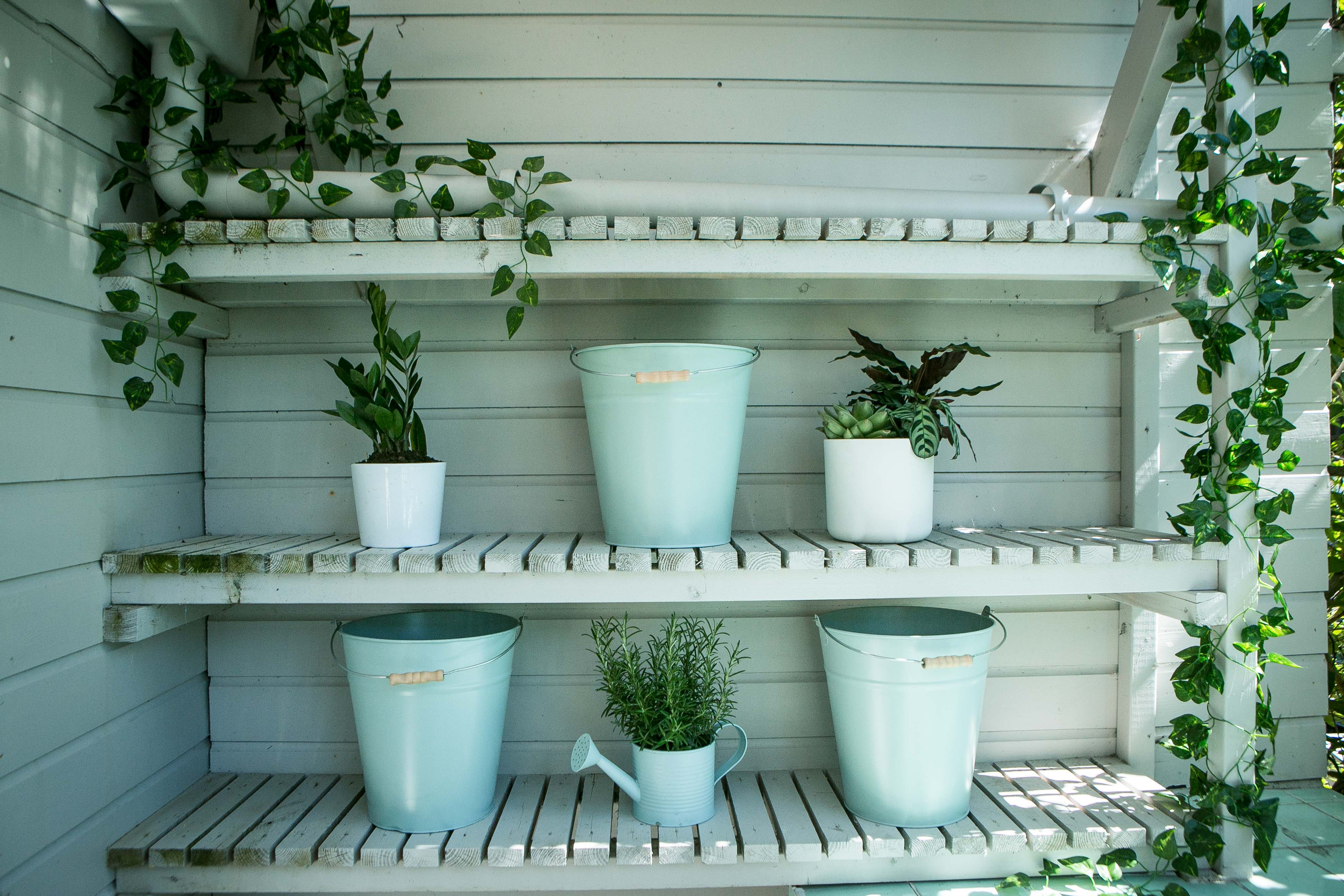 Al Fresco BBQ Garden with potted plants, perfect for wellness events and networking.
