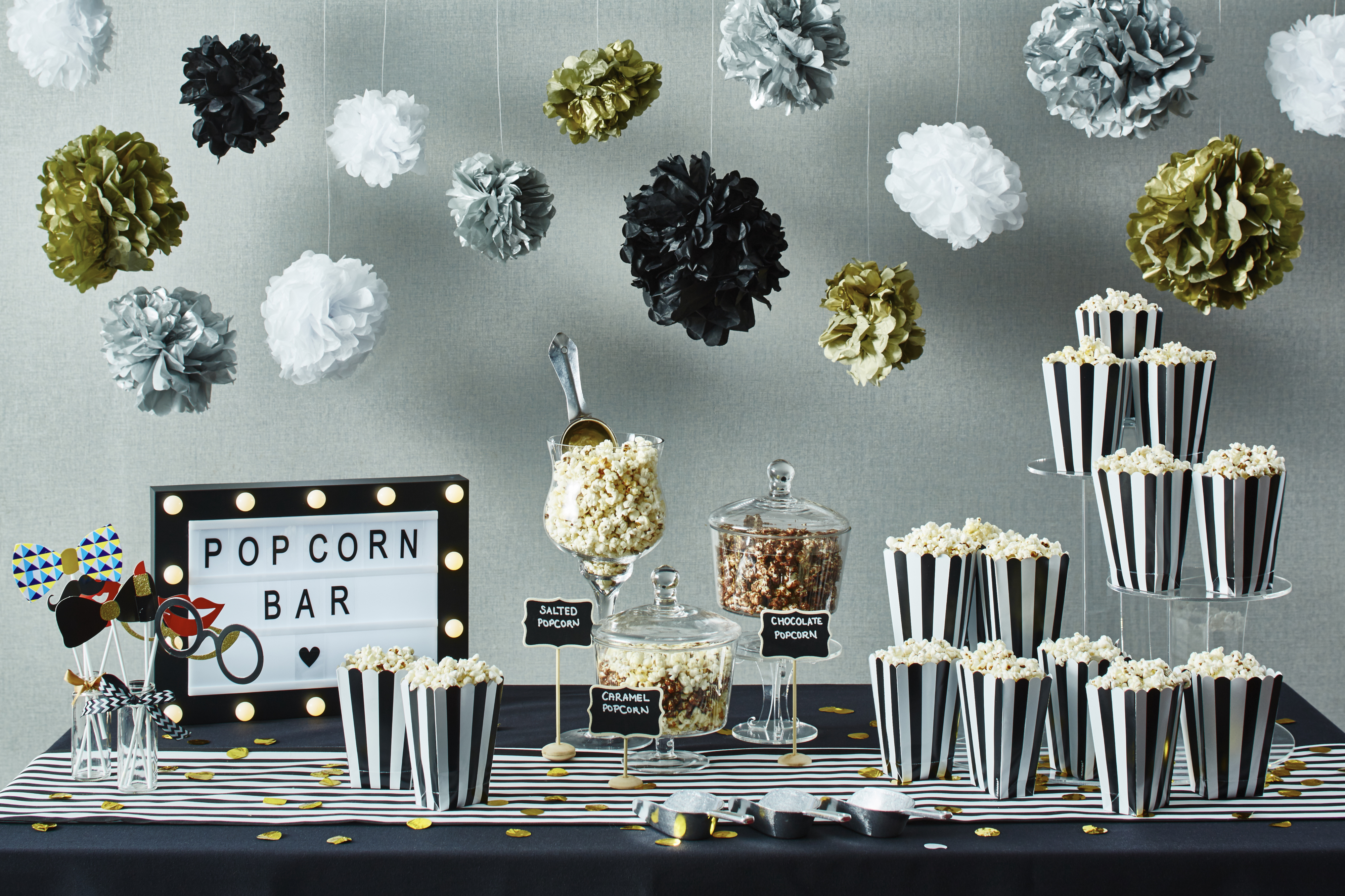 Stylish popcorn bar at The Orangery, Delta Hotels for events and parties.