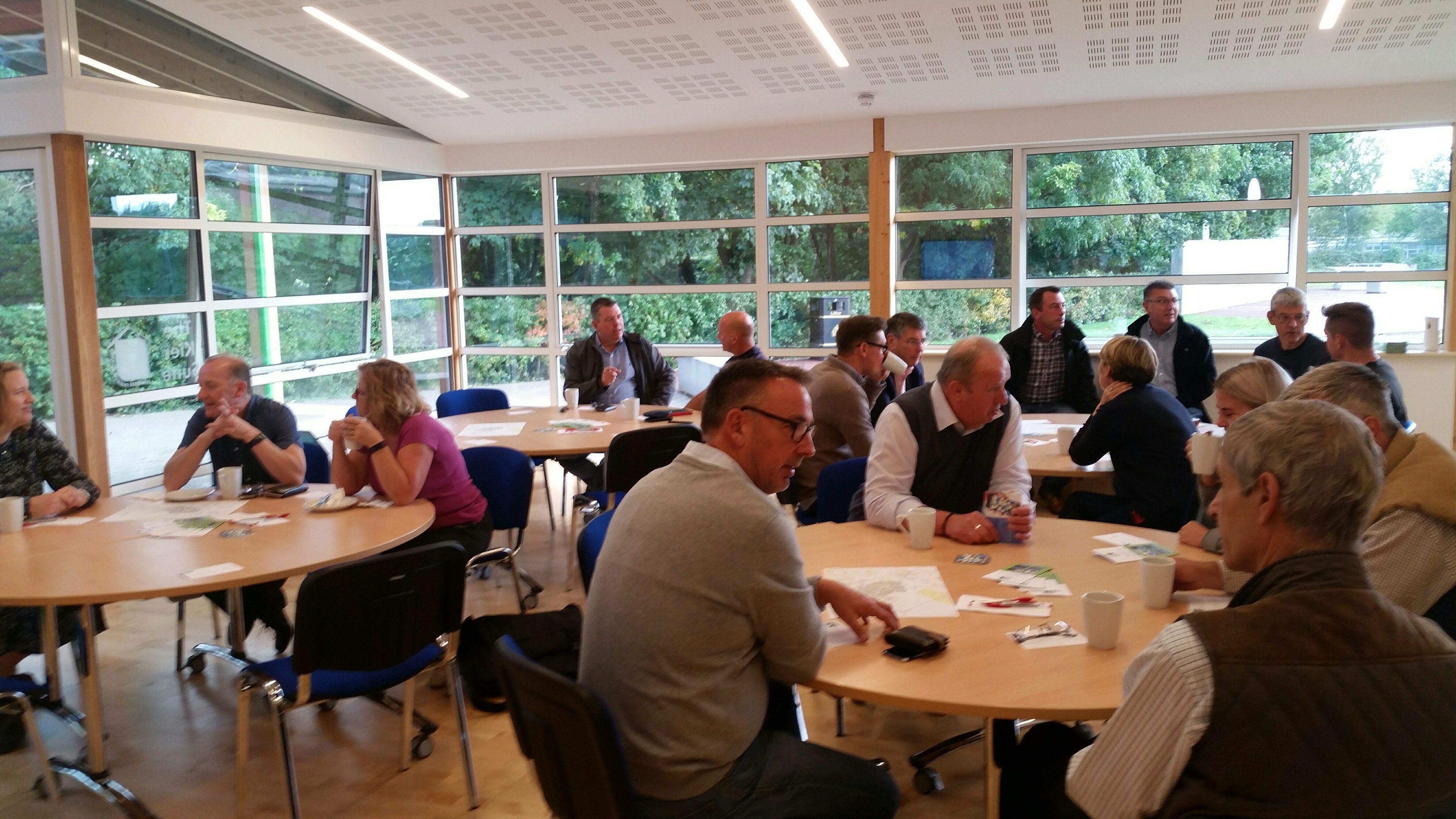 Kier Suite at Gamlingay Eco Hub: bright meeting space for workshops and brainstorming.