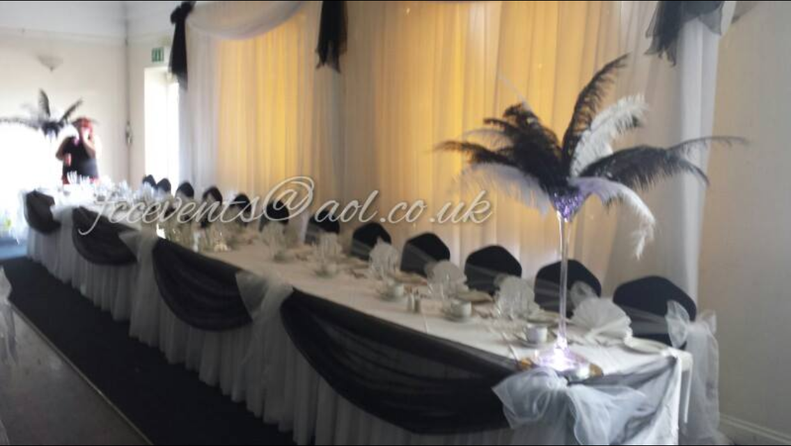 Elegant banquet table in Belmont Suite, Best Western Thurrock Hotel for weddings and events.