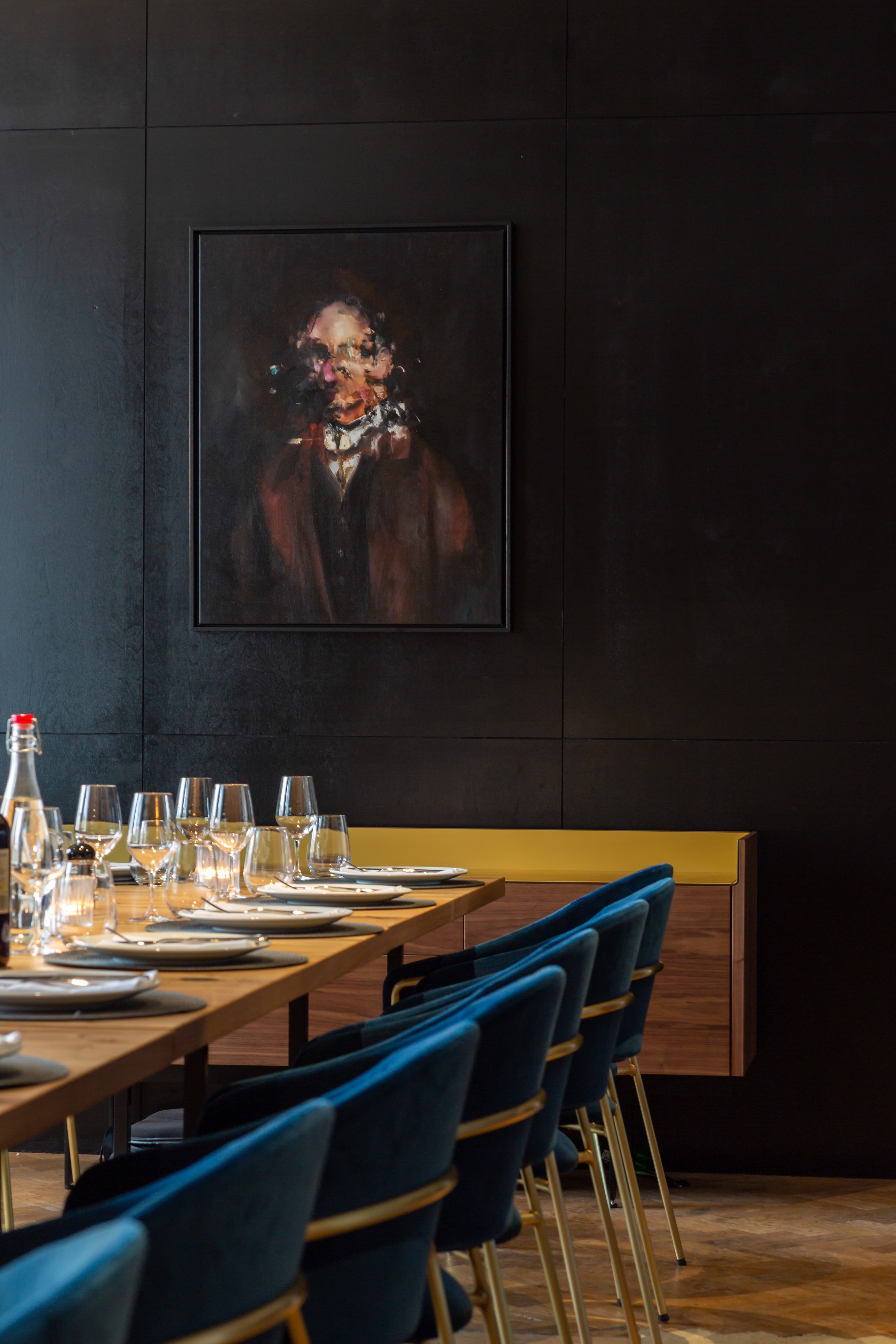 Private dining at The Ministry: moody, high-end meeting suite for executive dinners.