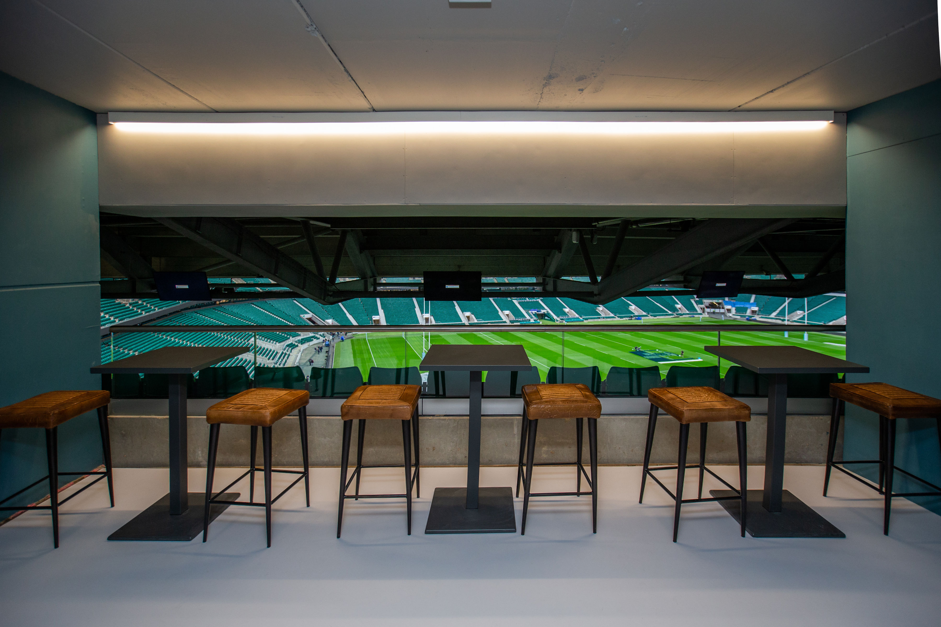 Modern event space in Allianz Stadium, Twickenham, ideal for corporate events and gatherings.