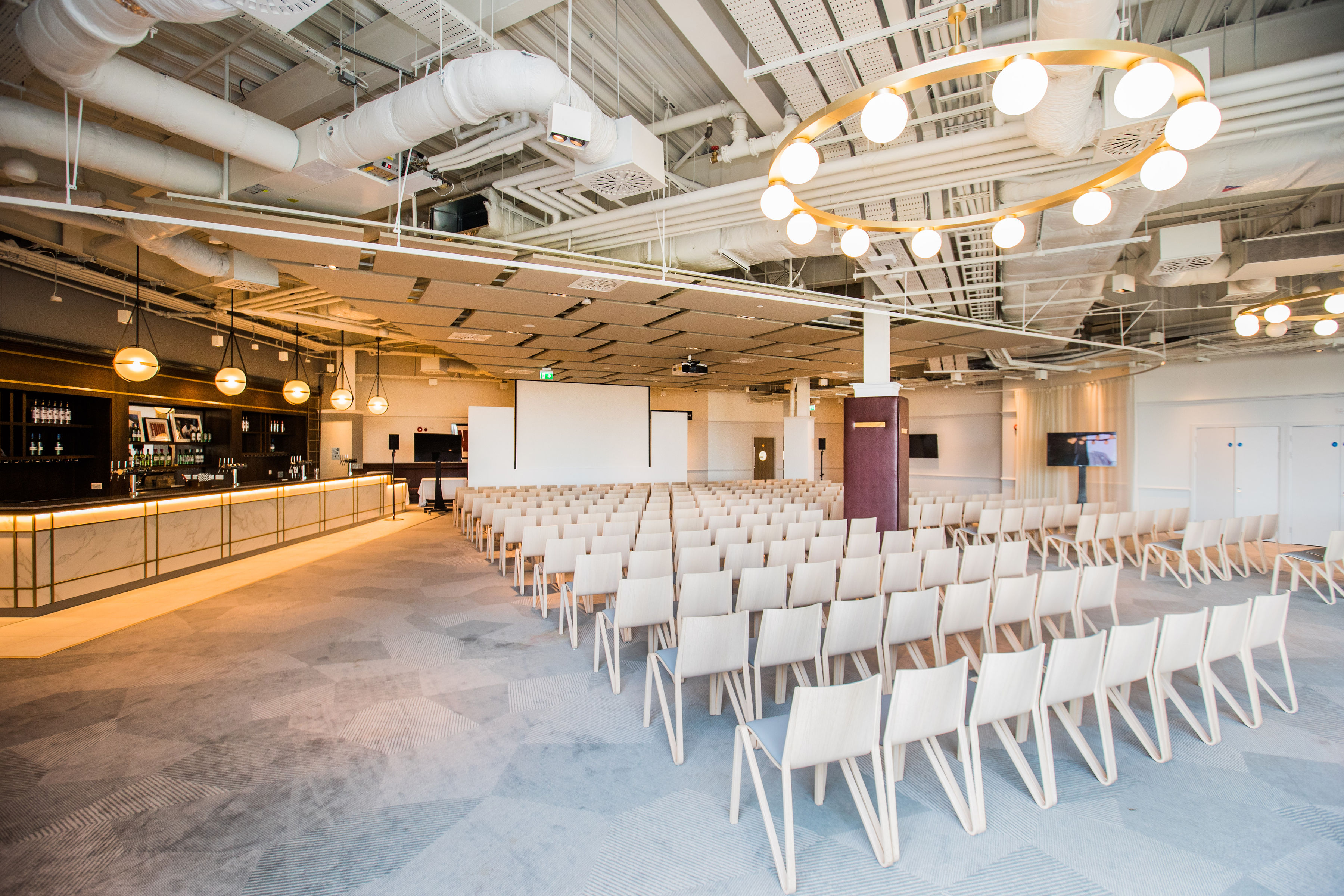 Lock No. 4 at Allianz Stadium, modern venue set for corporate presentation event.