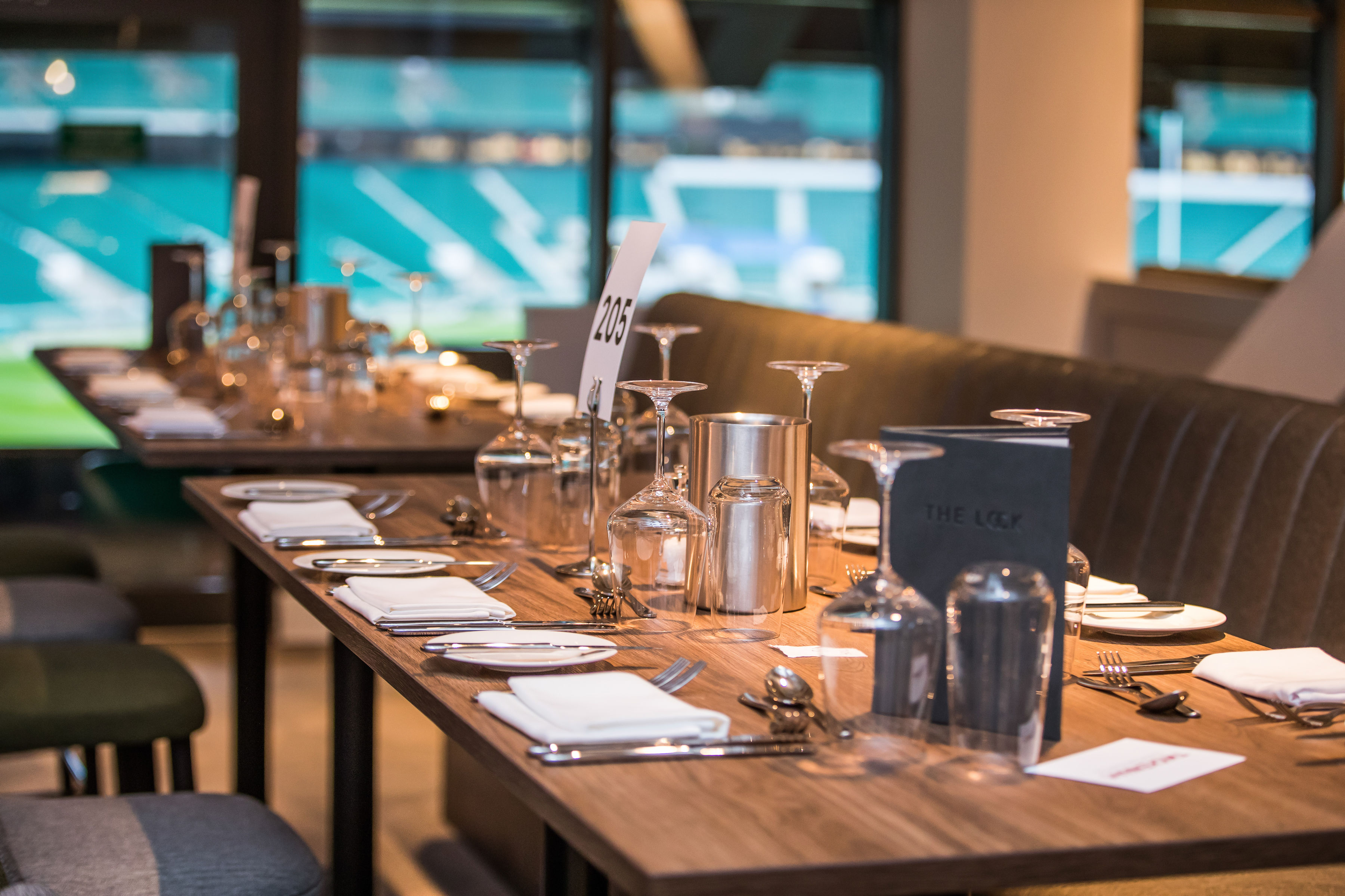 Elegant dining table at Allianz Stadium, perfect for corporate events or receptions.