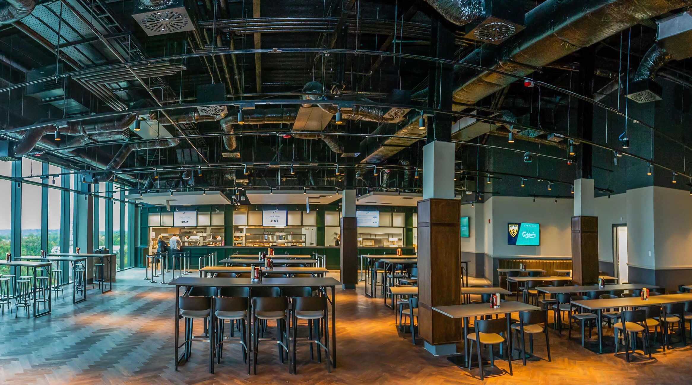 Modern event space at The Clubhouse Bar & Kitchen, Allianz Stadium, Twickenham.