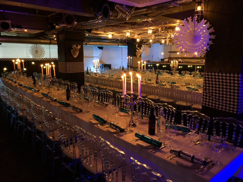 Elegant banquet setup in Concrete Space, perfect for upscale events and gatherings.