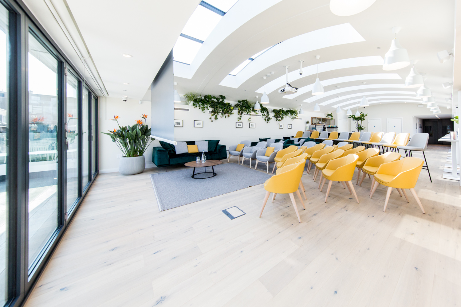 Gallery on 5 breakout room with hybrid seating for modern corporate events and presentations.