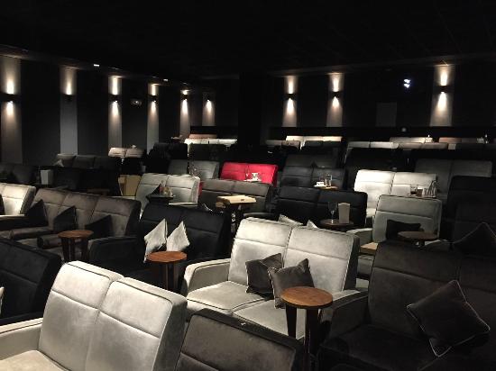 Stylish event space with plush seating for presentations or screenings in Everyman Leeds.