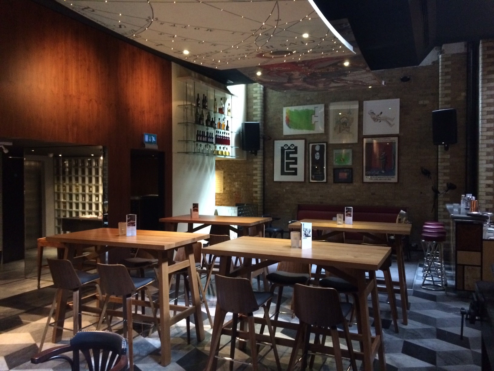 Versatile event space at Tra Tra Restaurant, Boundary Shoreditch, with stylish wooden decor.