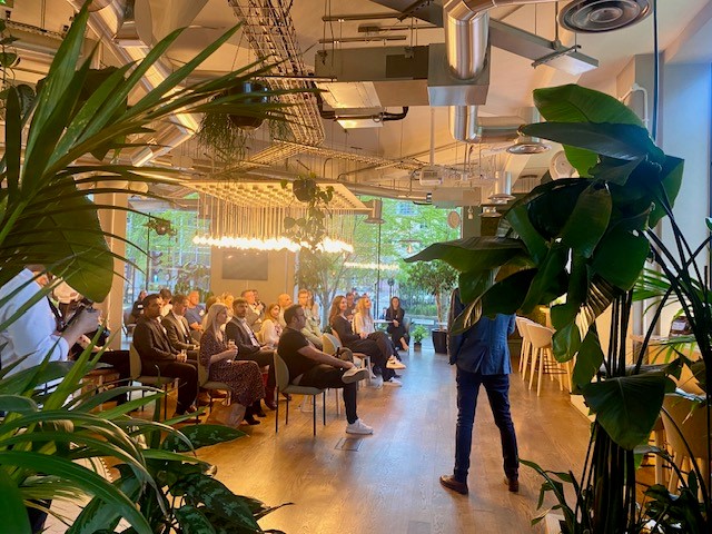 Engaged audience at a seminar in Cafe Lounge, Uncommon Borough, perfect for workshops.