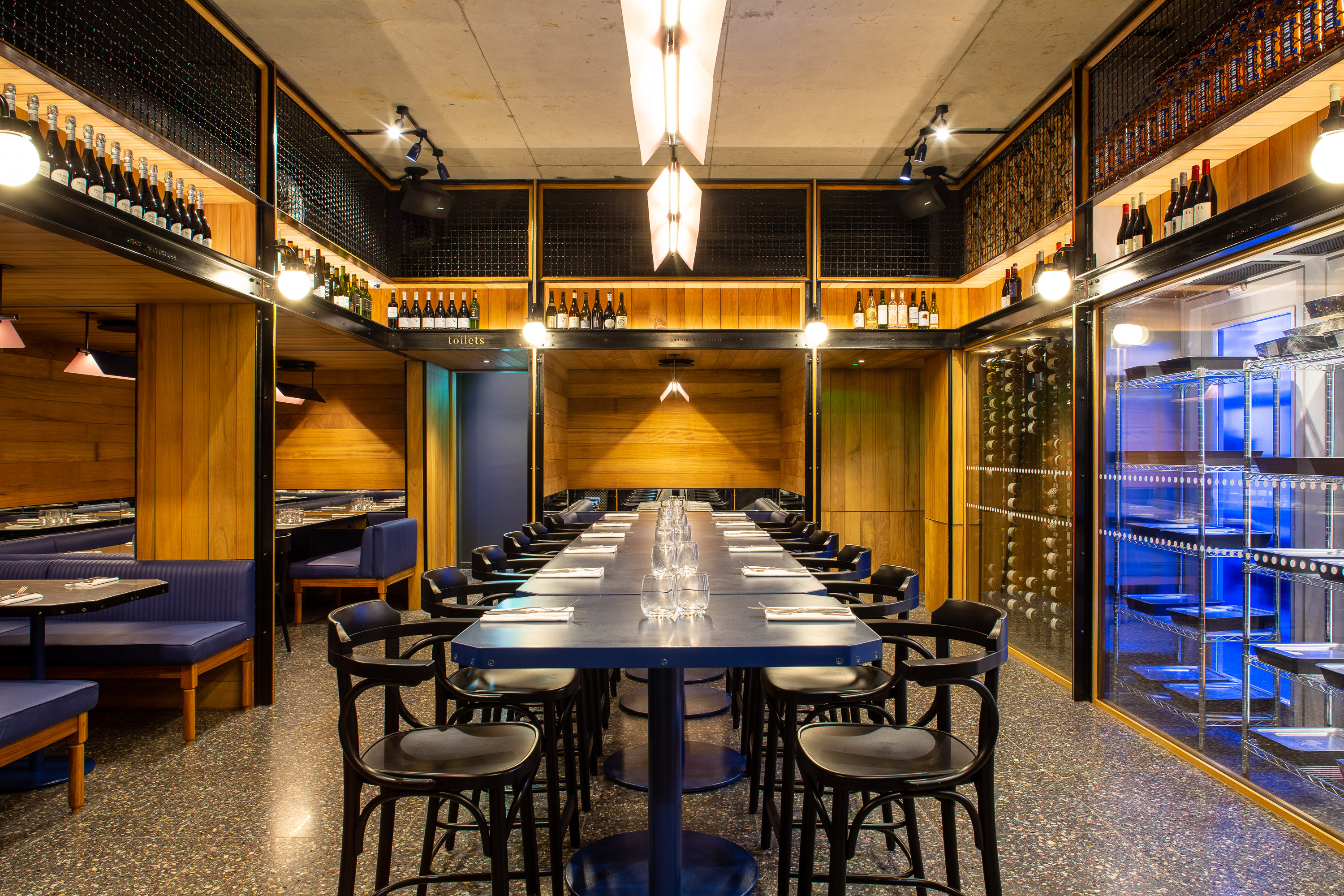 Modern dining space in Covent Garden, ideal for networking dinners and private events.