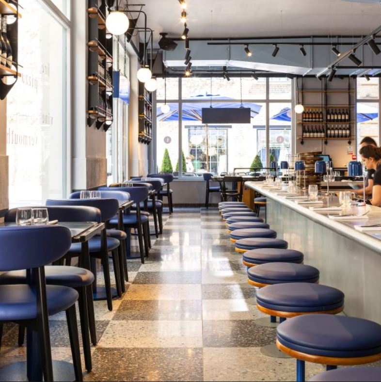 Modern restaurant interior at The Den, Covent Garden, ideal for networking events.