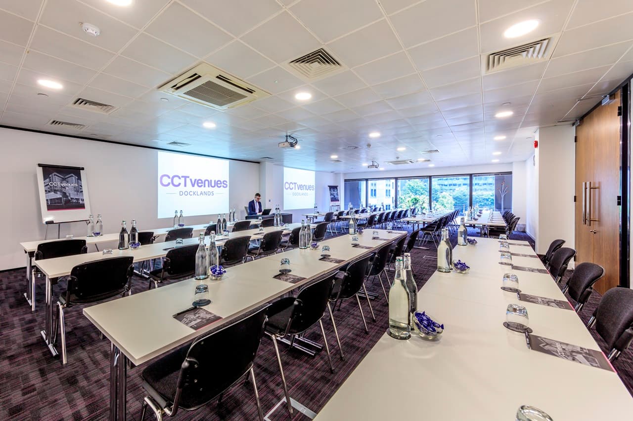 Jasmine Room training space with natural light, ideal for corporate workshops and professional events.