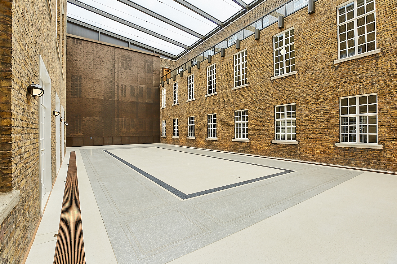 Spacious Atria courtyard at Hackney Town Hall, ideal for events and receptions.
