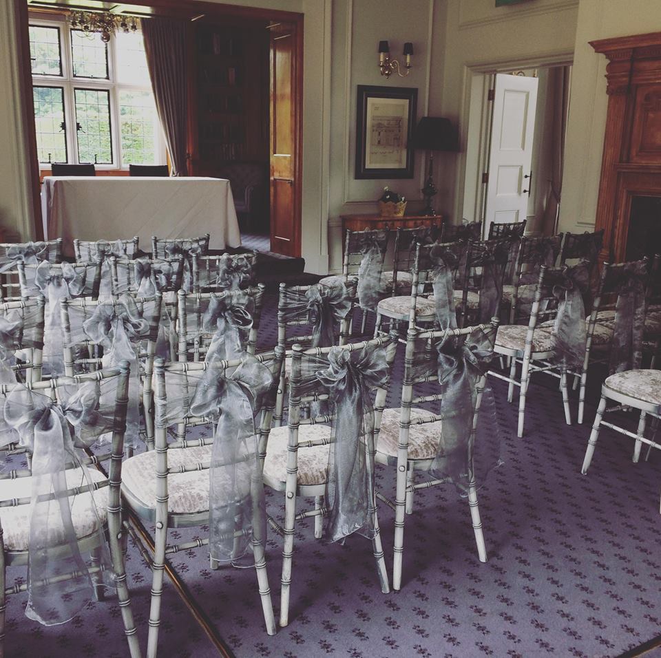 Library Suite at Greenwoods Hotel, elegant chairs for formal events and ceremonies.