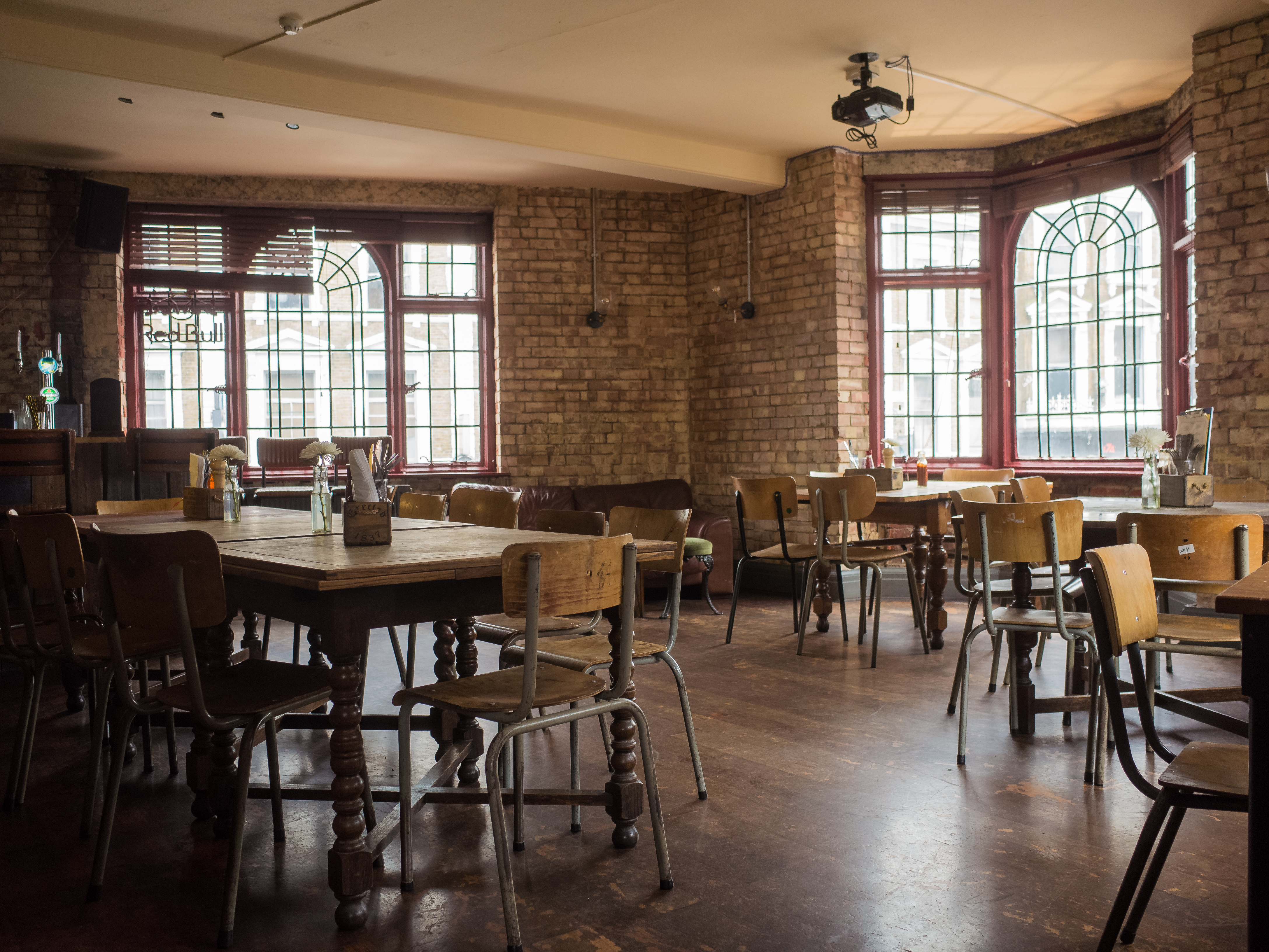 Function Room at The Camden Eye, rustic charm, versatile event space for gatherings.