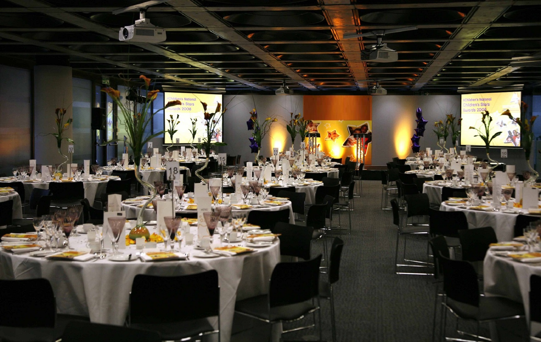 Elegant banquet setup in Lloyd's Banqueting Suite for corporate events and gatherings.