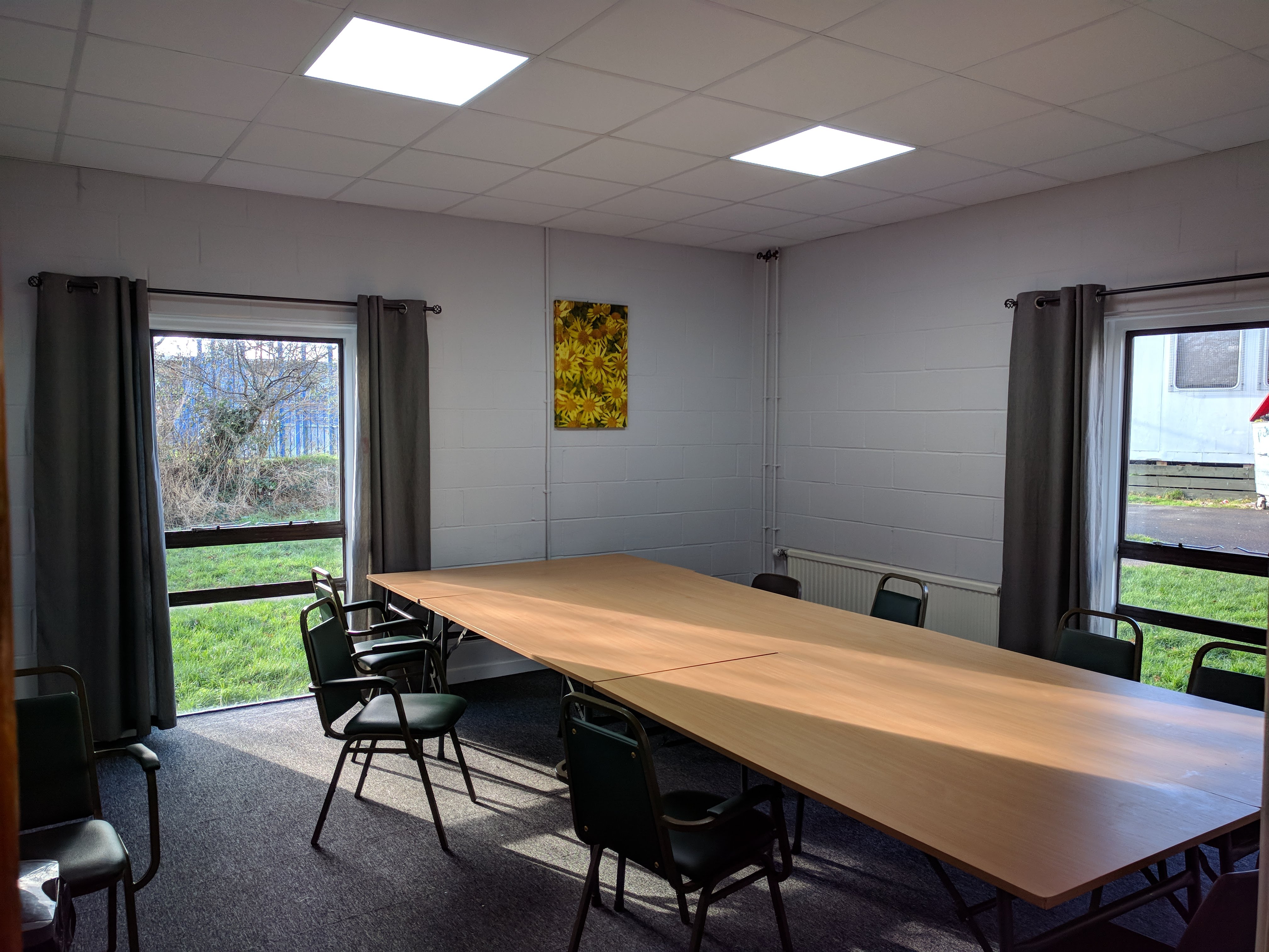 Victory Room at Wickham Community Centre, bright meeting space for workshops and discussions.