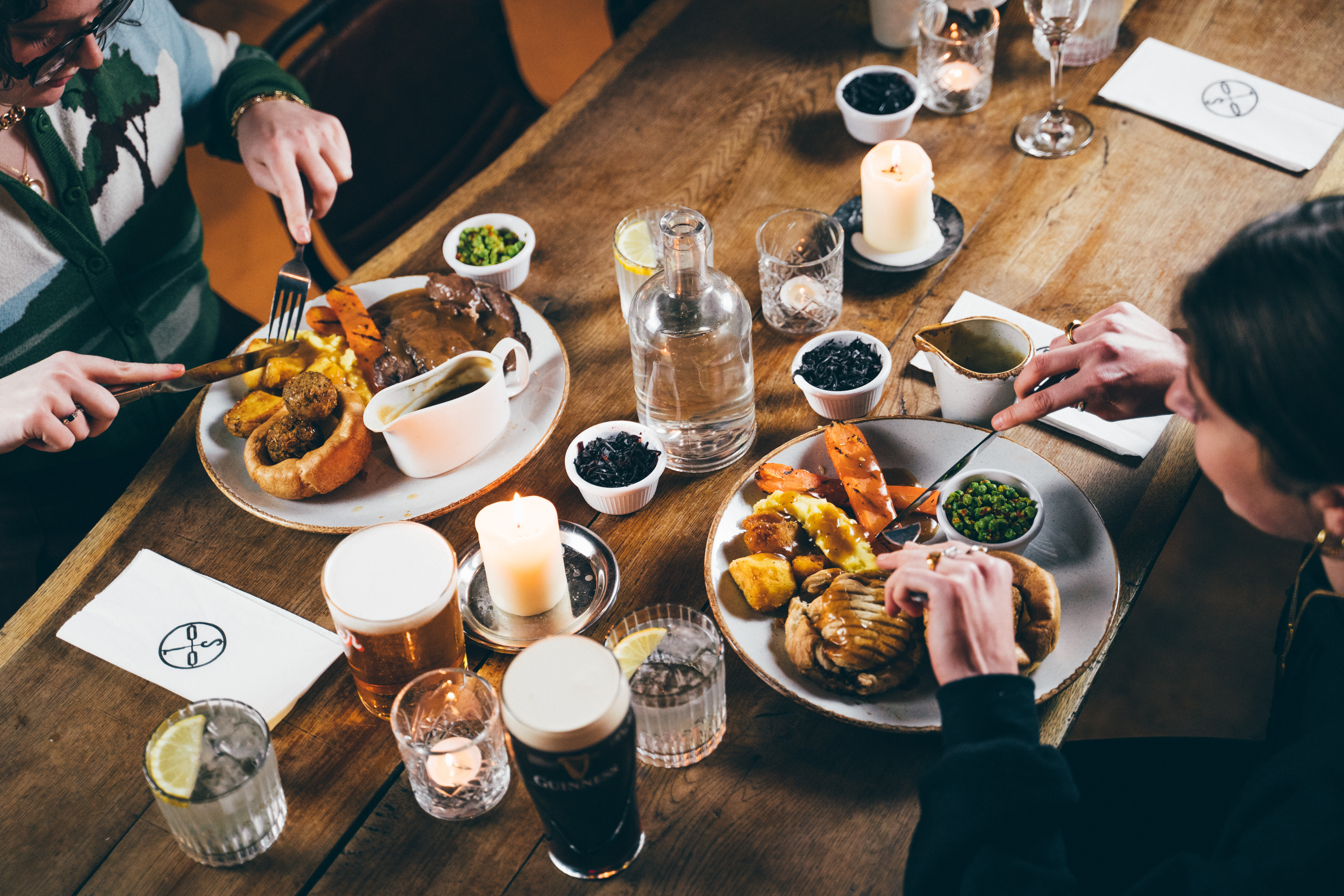 Vibrant dining setup at Oslo Hackney, ideal for networking events and team dinners.
