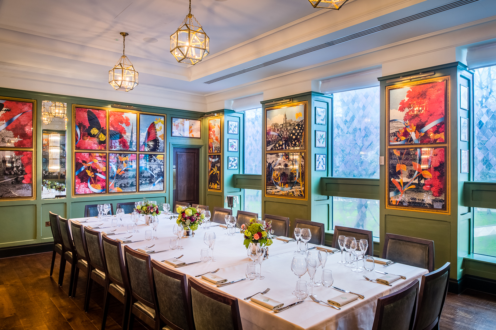 Elegant dining space in The Archer Room, ideal for corporate events and networking lunches.