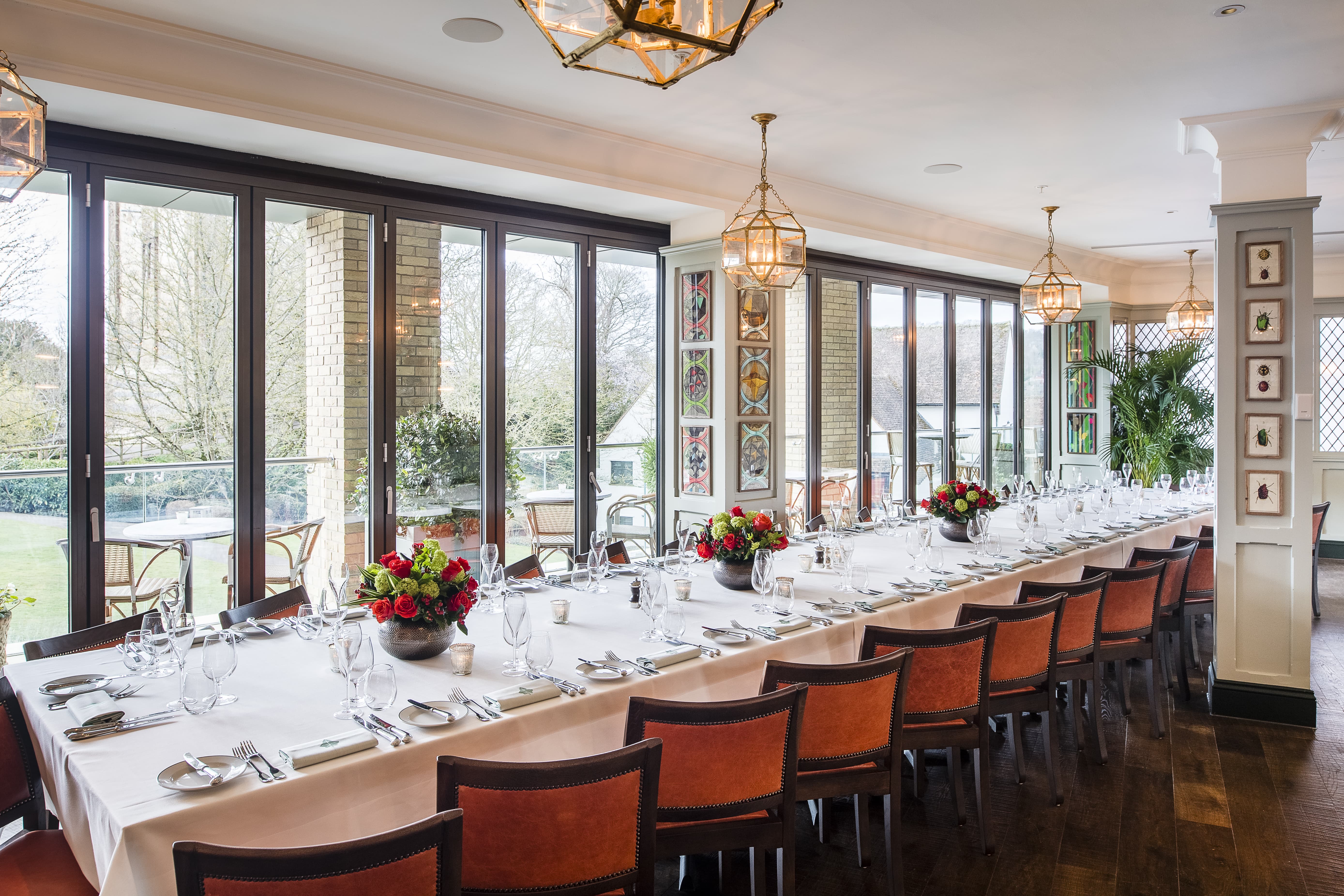 Elegant dining room at The Ivy Castle View, ideal for upscale events and gatherings.