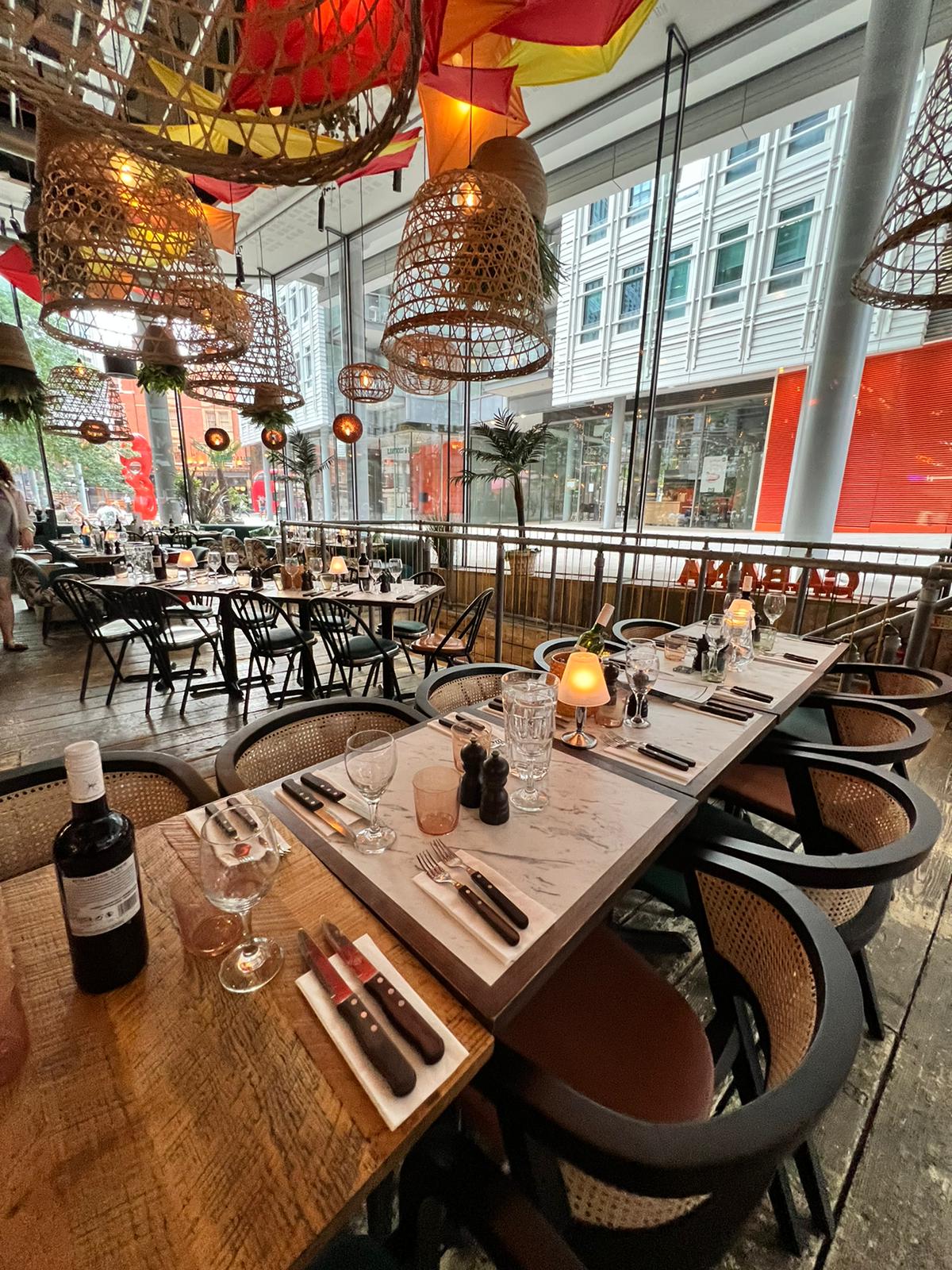 Stylish dining space at The Rio Restaurant, ideal for corporate dinners and social events.